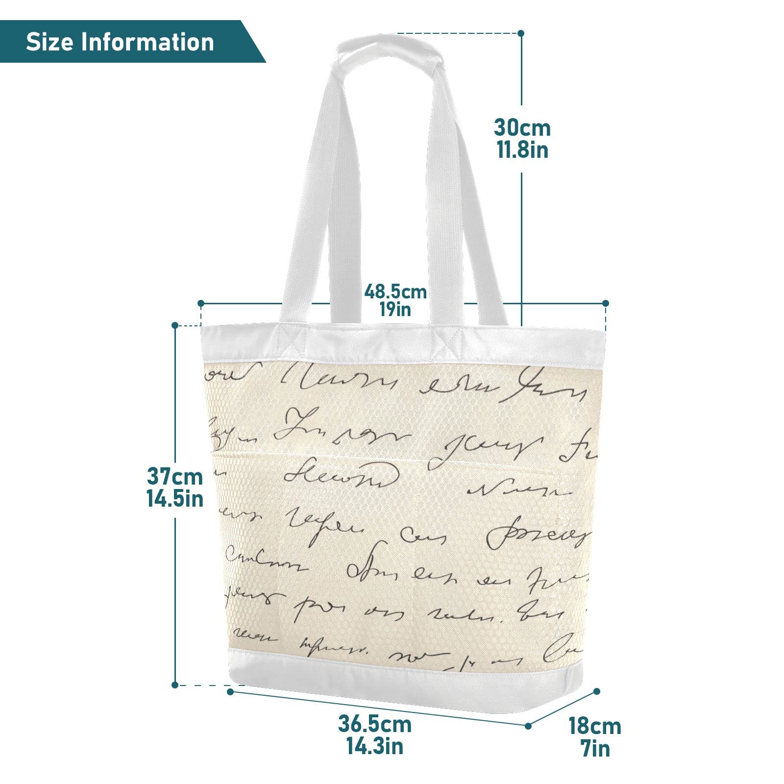 J JOYSAY Abstract Handwritten Text Mesh Beach Tote Bag - Large Waterproof & Sandproof Shoulder Bag for Women, Yoga, Dance, Pool & Seaside | Perfect for Beach Trips, Gym, Travel & Summer Outings