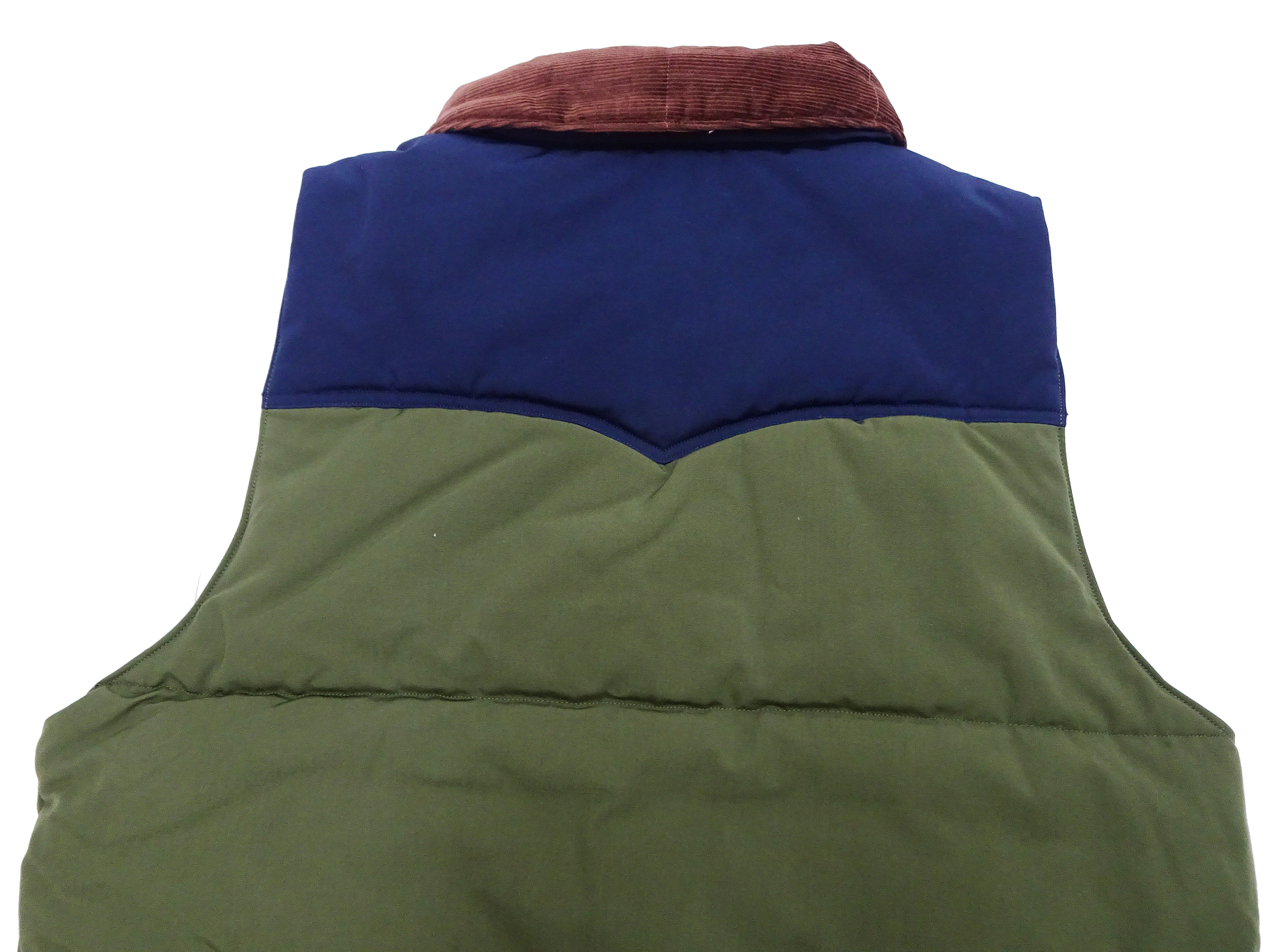 Men's Sugar Cane Puffer Vest - Contrast Yoke Panel Padded Jacket SC15400 in Olive, Navy Blue & Brown | Winter Outdoor Activities, Casual Wear & Layering