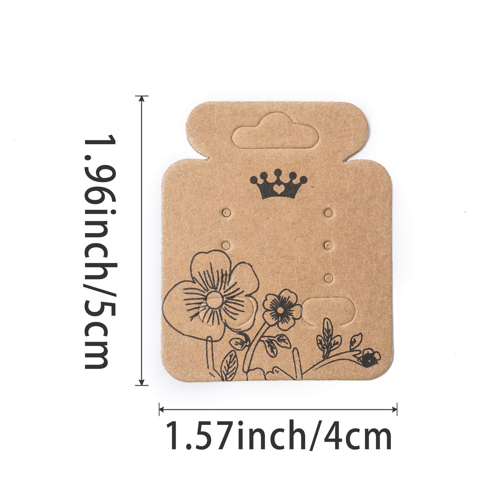 100-Pack Kraft Paper Earring Display Cards - 1.96