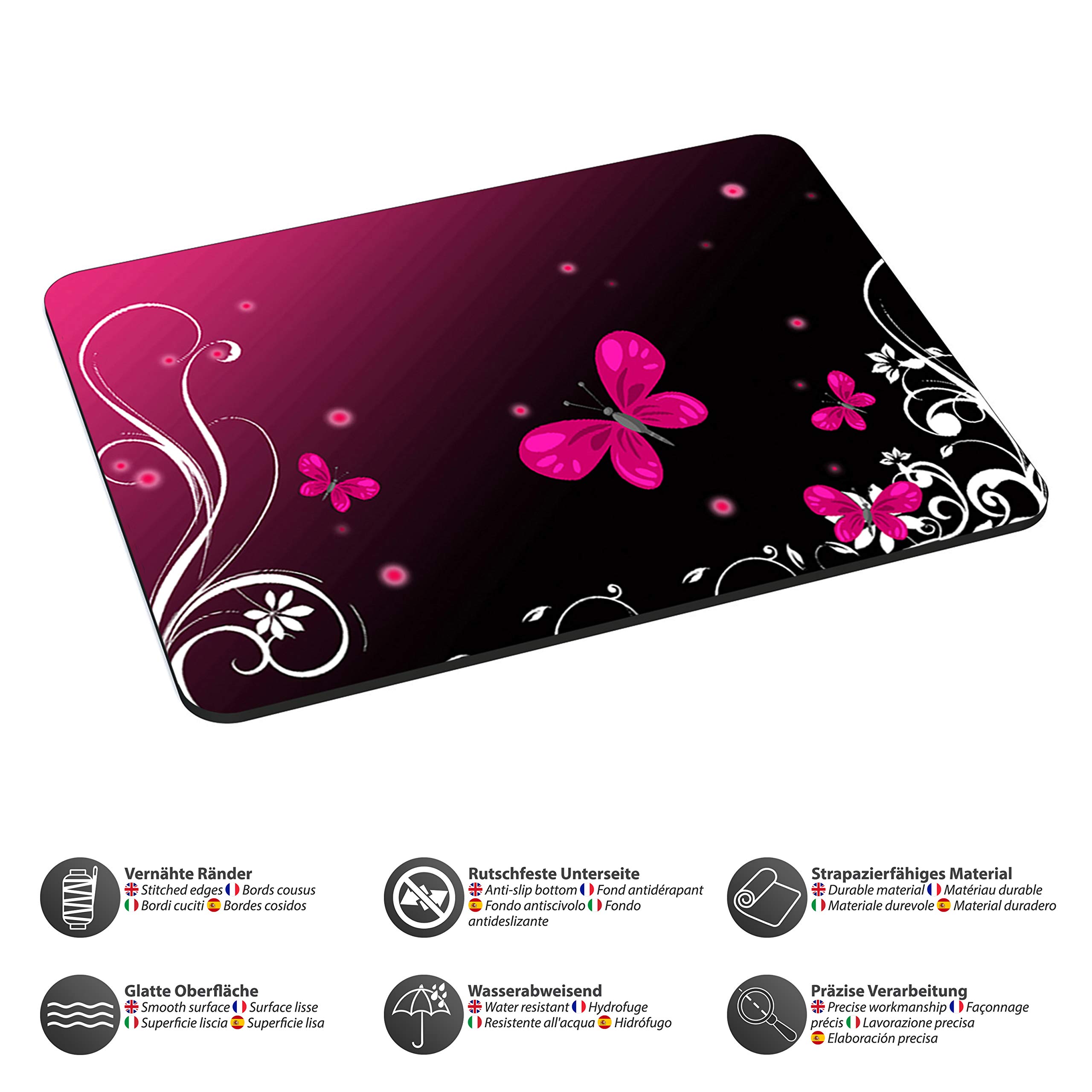 Butterfly Design Mouse Pad - Non-Slip Gaming & Office Mousepad with Smooth Surface for Computers & Laptops - Perfect for Work, Gaming & Home Office Use
