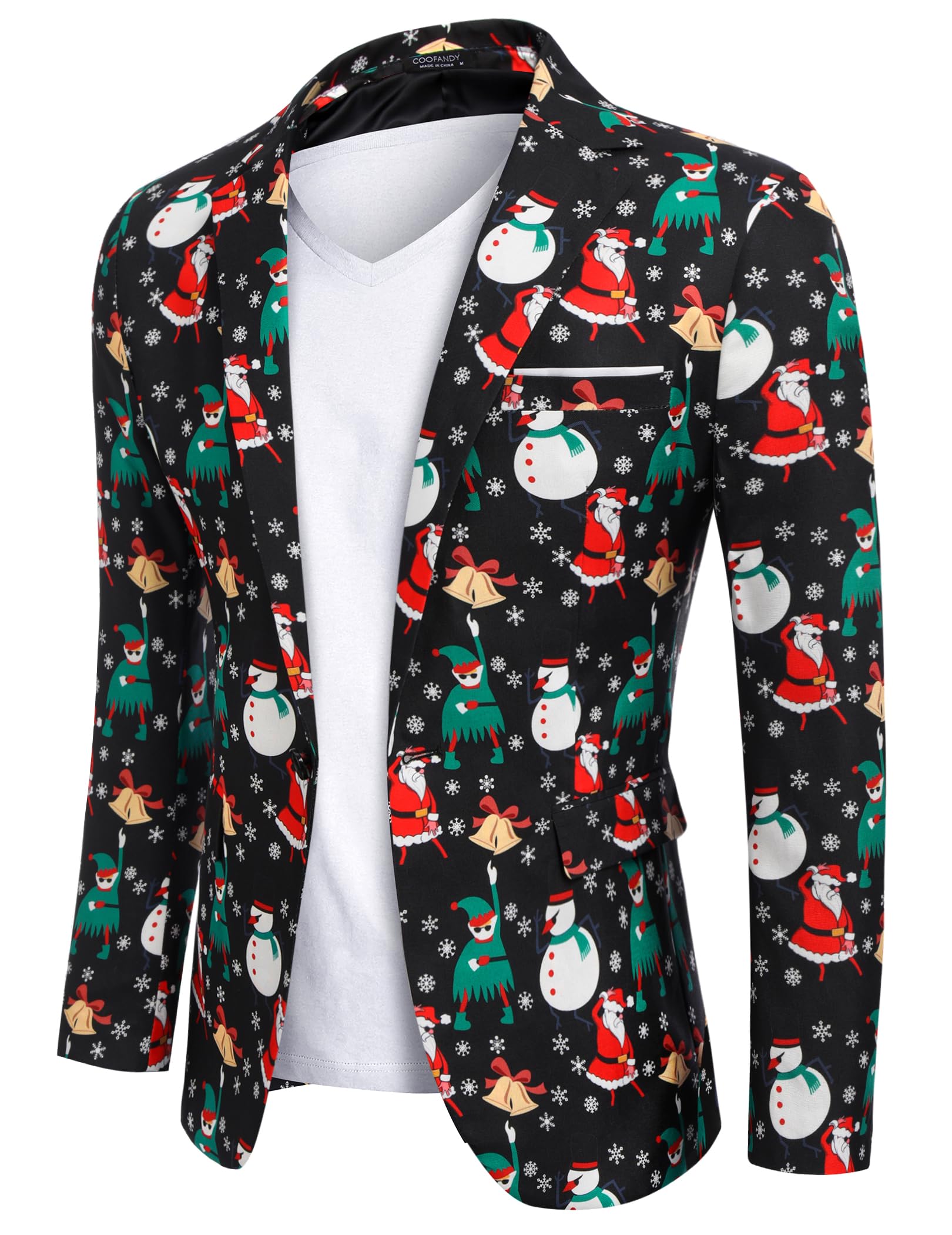 COOFANDY Men's Christmas Blazer - Holiday Party Jacket for Xmas & Halloween