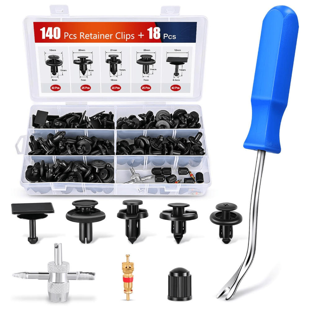 158 Pcs Car Bumper Retainer Clips Kit - Universal Push Fasteners for Auto Body Panels & Fender Repair - Perfect for DIY Car Maintenance and Auto Body Shop Use