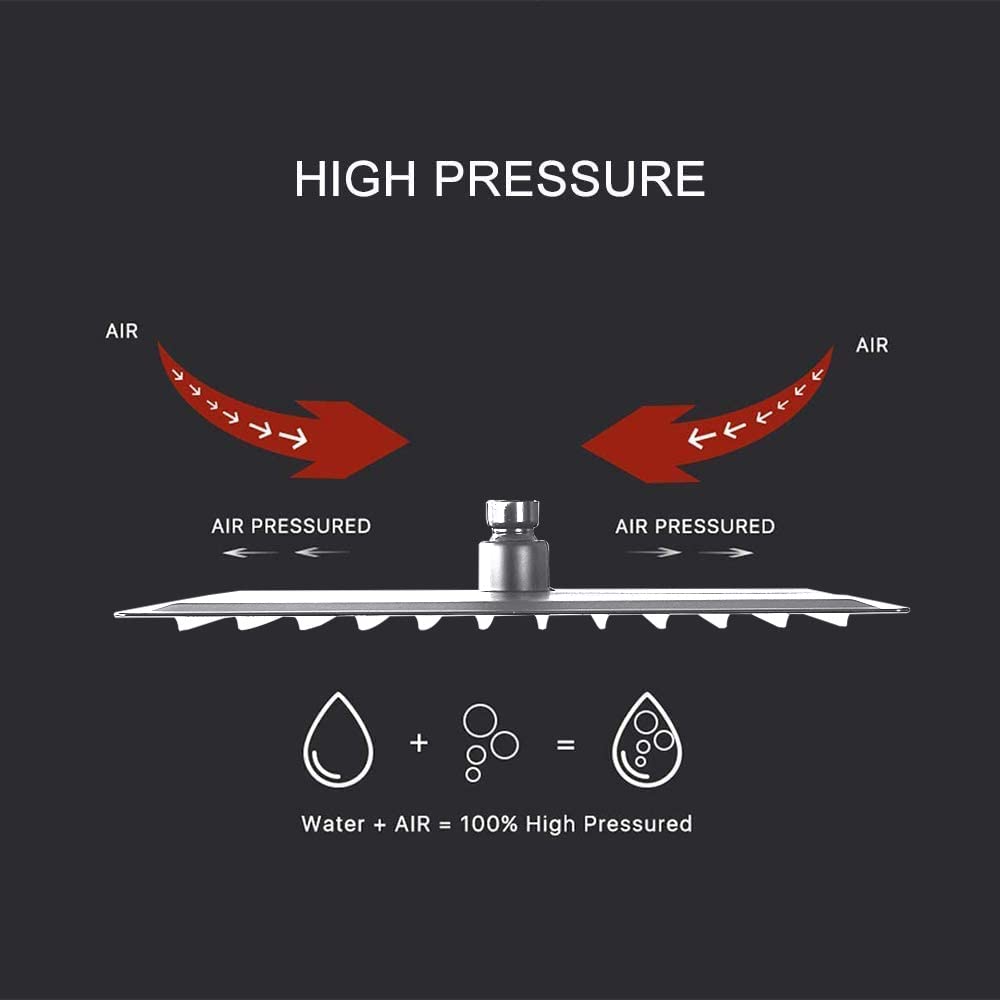 Premium 12 Inch Brushed Nickel Rain Shower Head with Handheld Sprayer - High Pressure Ceiling Mount Shower System Set (Includes Rough-in Valve & Trim) - Perfect for Luxury Bathrooms & Spa-Like Shower Experience