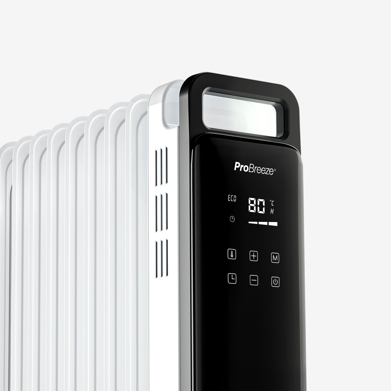 OmniWarm 2500W Oil Filled Radiator Heater - 11 Fin Energy Efficient Space Heater with Digital Thermostat & Timer, Quiet Portable Electric Heater for Bedroom, Living Room, Office - White