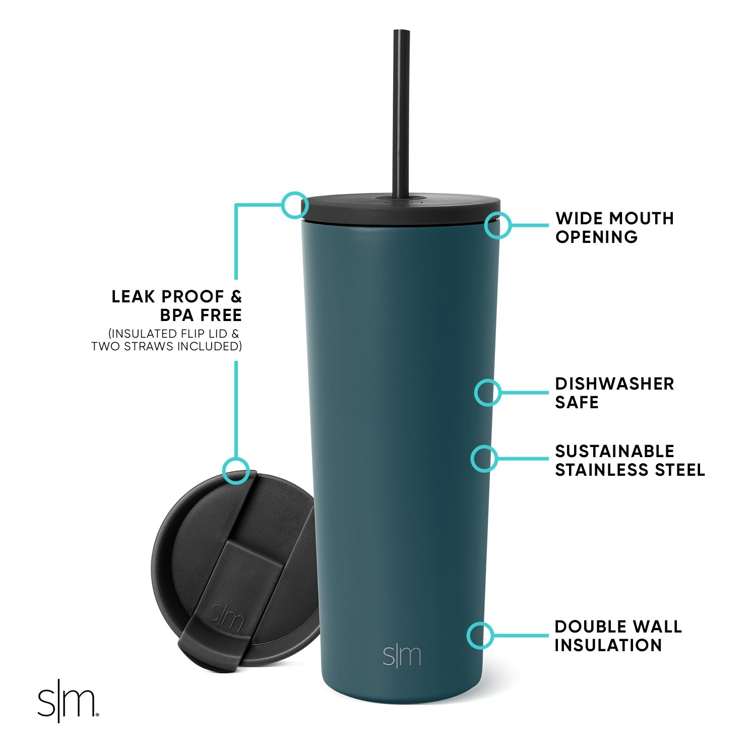 Premium 12oz Classic Stainless Steel Tumbler with Lid & Straw - Insulated Double Wall Vacuum Cup for Hot & Cold Drinks - Perfect for Coffee, Tea, Water, Smoothies at Home, Office, Gym or Travel