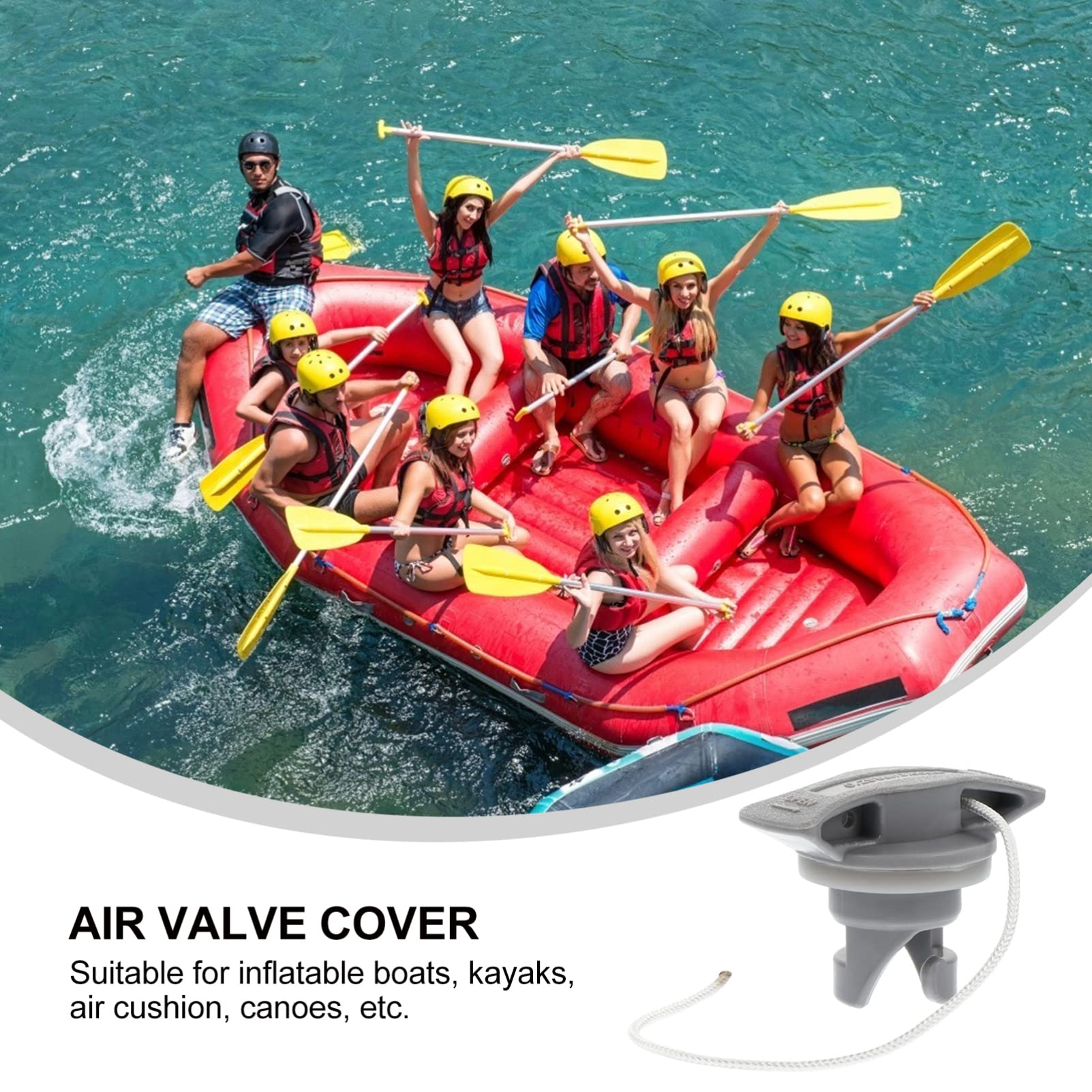 SEWACC 4pcs Inflatable Boat Air Valve Screw Replacement - Spiral Air Plugs for Kayak, Canoe, Raft, Rubber Dinghy & Pool Accessories | Perfect for Marine, Water Sports & Outdoor Activities