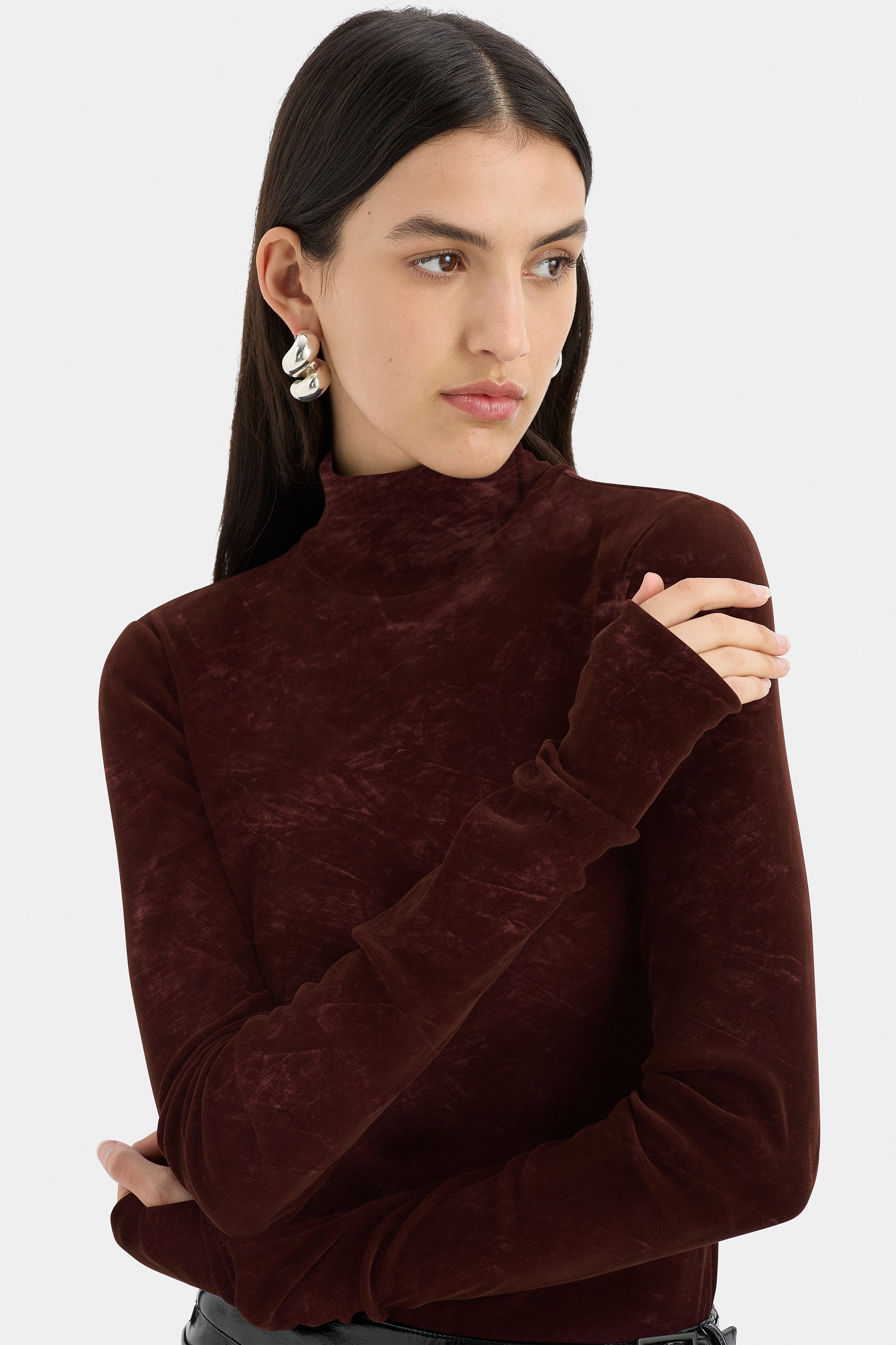Ezra Women's Bodysuit in Wine Red - Perfect for Layering, Casual Wear & Night Out Outfits