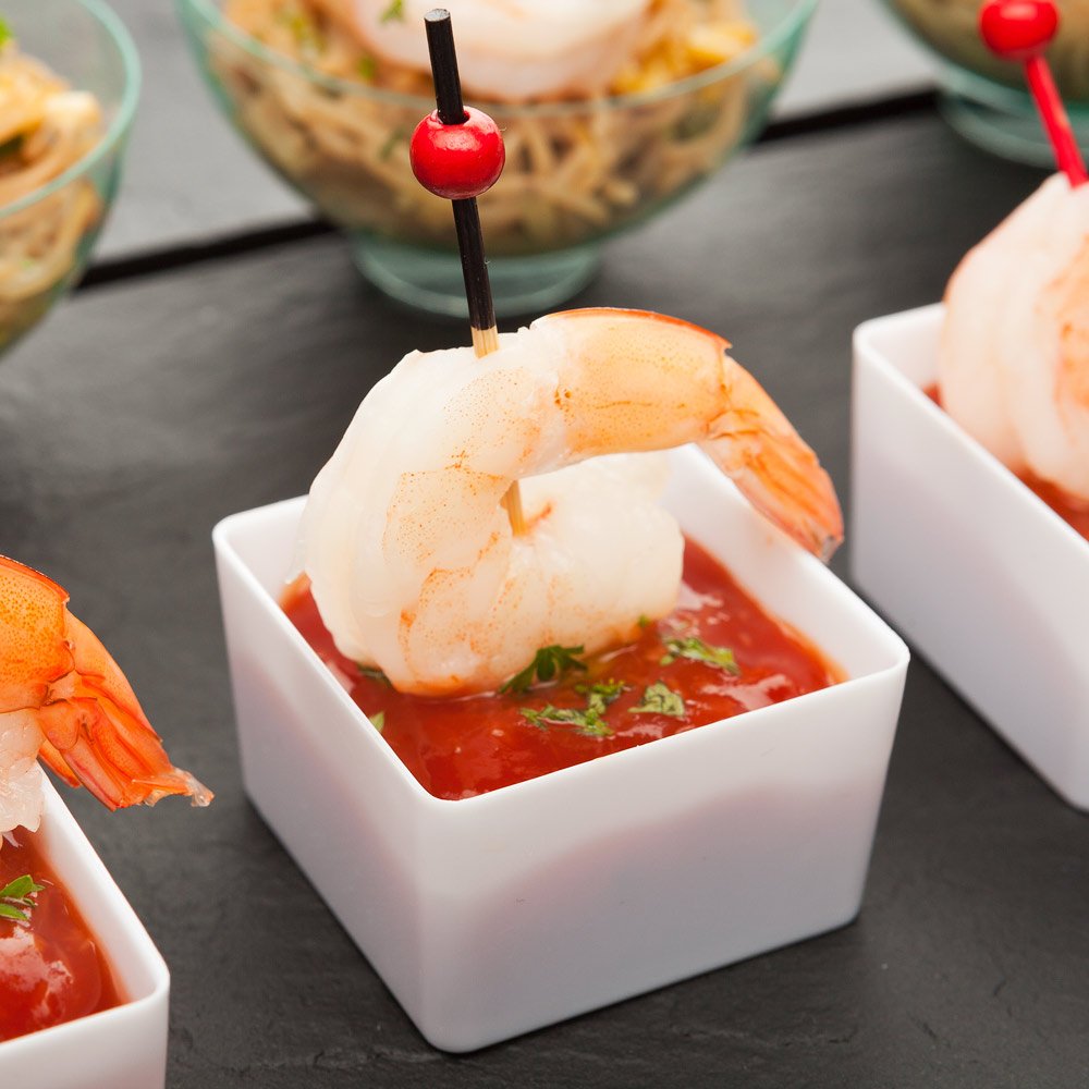 Restaurantware 2oz Mini Dessert Cups - 100-Pack Square Disposable Plastic Parfait Cups for Mousse, Pudding, Snacks & Samples | Perfect for Weddings, Parties & Catering Events