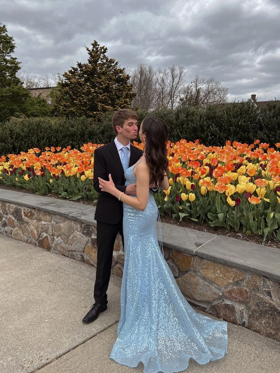 Mermaid Light Blue Sequin Long Prom Dress J2568 - Elegant Formal Gown for Homecoming, Evening Party & Special Occasions