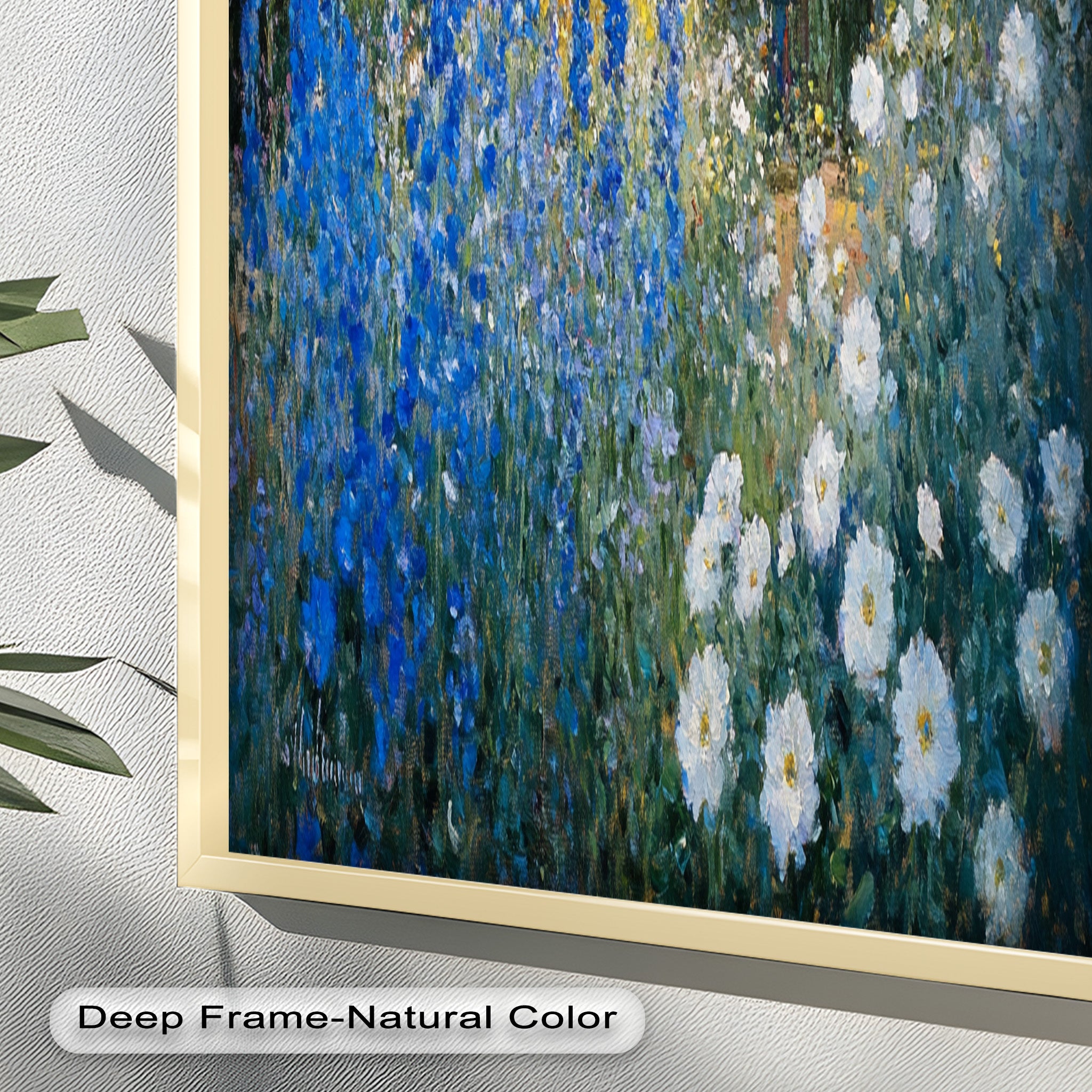 Blue Delphinium Impressionist Oil Painting - Handmade Floral Wall Art for Living Room, Bedroom & Office Decor