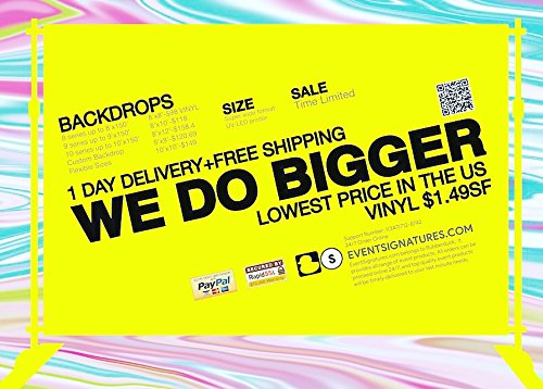 Tektrum Adjustable 8'x8' Step and Repeat Backdrop with Telescopic Pop Up Banner Stand System - Perfect for Trade Shows, Business Events & Brand Promotions