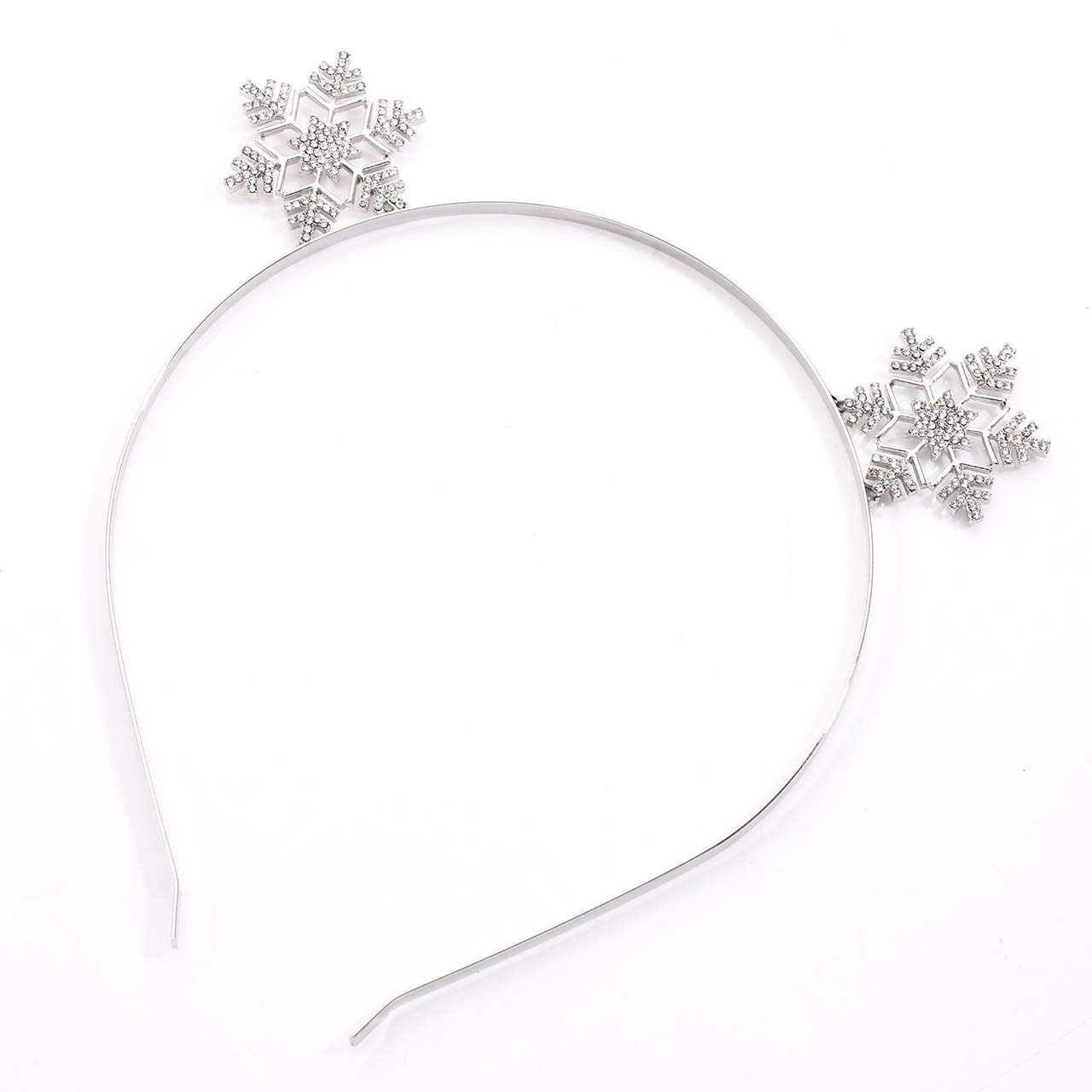 Christmas Reindeer Antler Headbands for Women & Girls - Sparkling Rhinestone Snowflake Hair Hoop with Crystal Deer Horn Hair Accessories (Silver) | Perfect for Holiday Parties, Festive Photos & Christmas Costumes