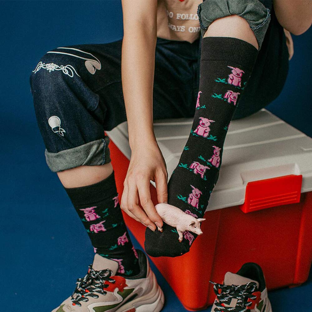 HSell Men's Funny Pattern Dress Socks - Crazy Design Cotton Novelty Socks for Men | Perfect Gift for Birthday, Christmas & Office Wear