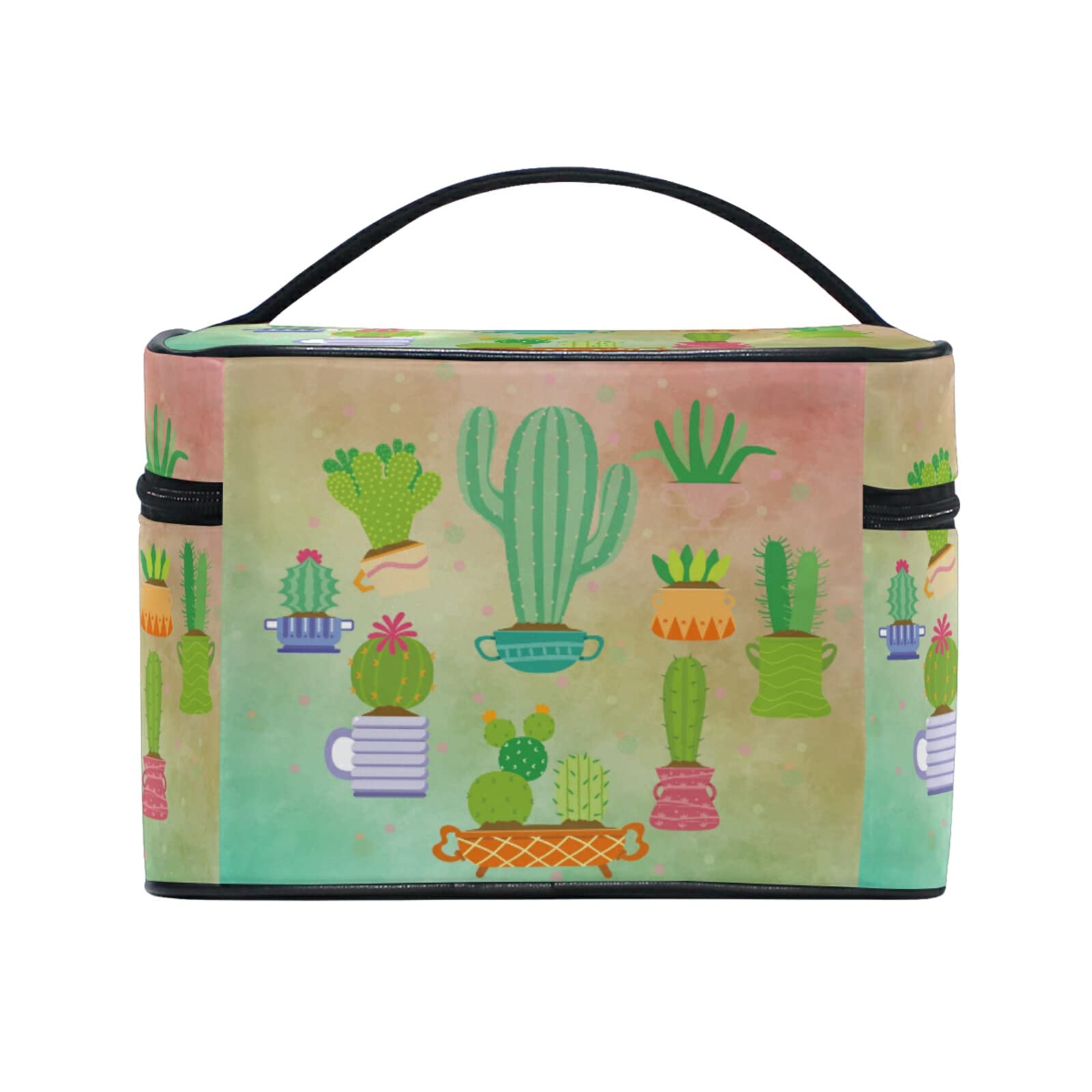 Cactus & Succulent Makeup Bag for Women - Waterproof Cosmetic Pouch, Travel Toiletry Organizer | Perfect Gift for Plant Lovers, Art Lovers & Travelers (Ideal for Gym, Vacation, Daily Use)