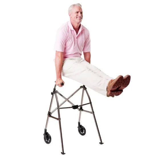 EZ Fold N' Go Walker - Lightweight Folding Mobility Aid for Seniors & Adults - Compact & Portable Walking Assistant for Travel, Shopping & Home Use