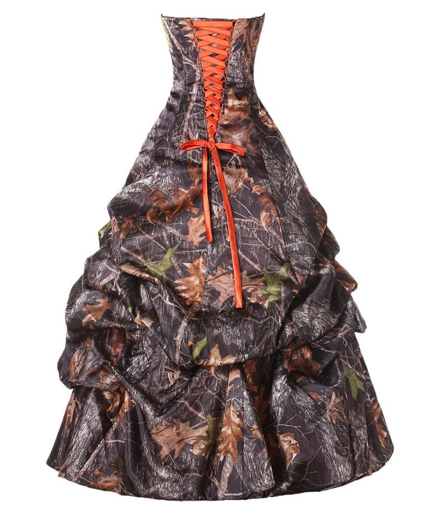 Kivary A-Line Camouflage Long Corset Prom Dress & Wedding Gown - Elegant Formal Gown for Homecoming, Quinceañera & Special Occasions