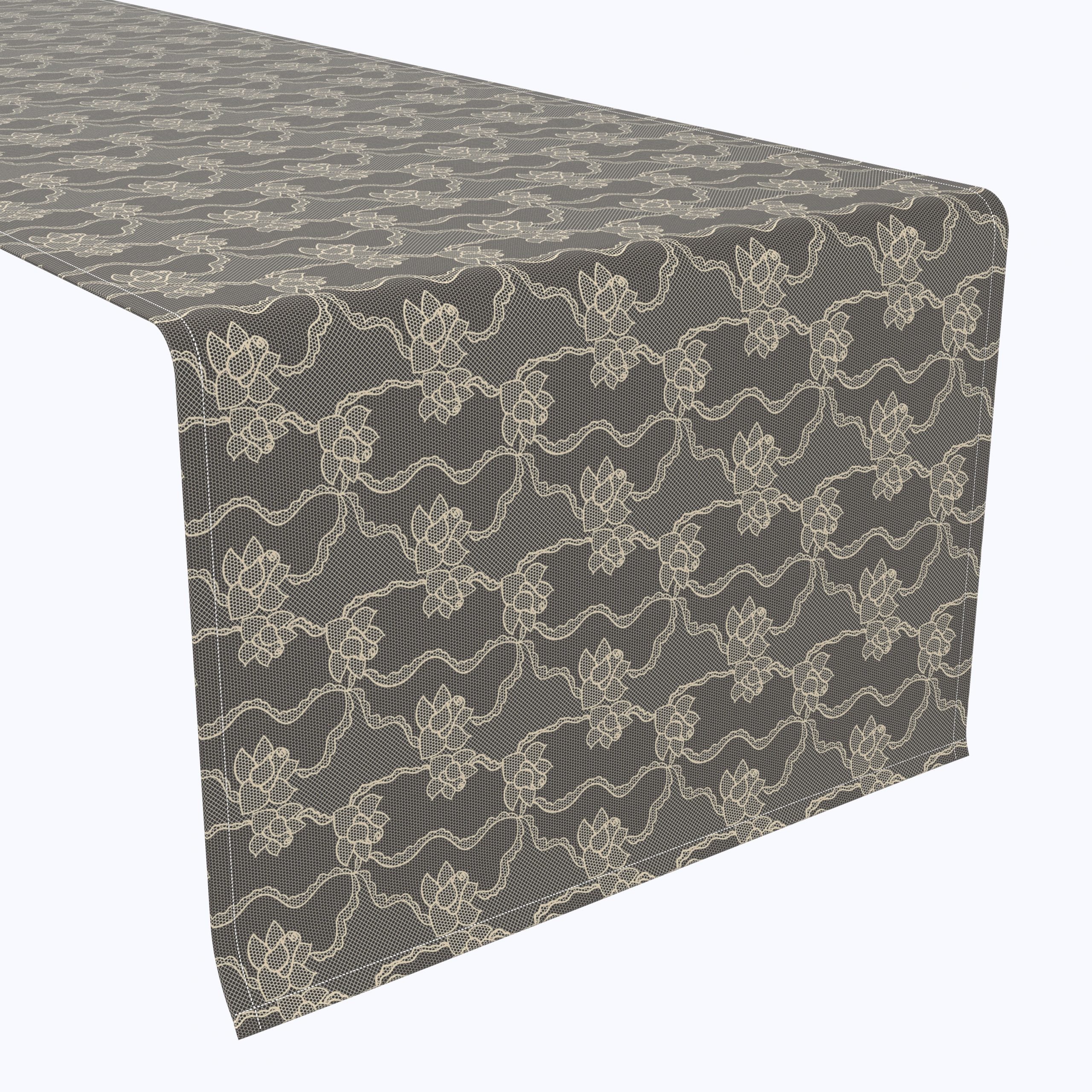 Elegant Black Lace Orchid Table Runners - Perfect for Wedding Decor, Dining Room Centerpieces & Special Event Table Settings