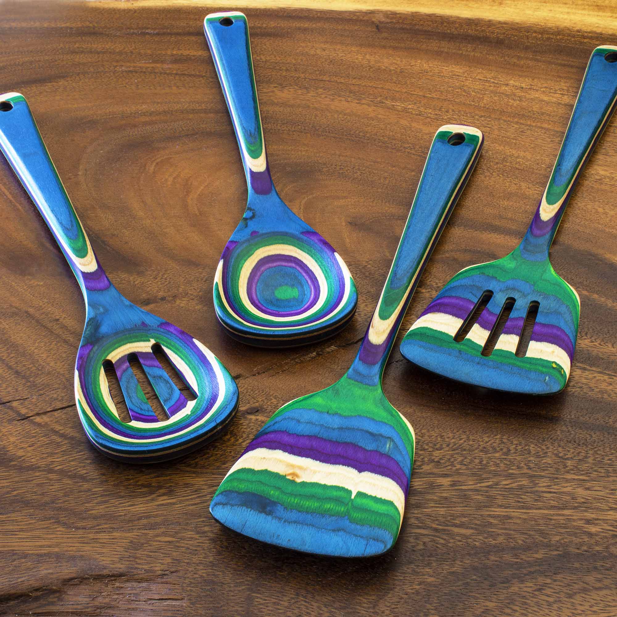 Baltique® Mumbai Collection 4-Piece Stainless Steel Cooking Utensil Set - Spatula, Spoon, Slotted Spoon & Ladle - Perfect for Non-Stick Cookware, Frying, Stirring & Serving - Dishwasher Safe Kitchen Tools