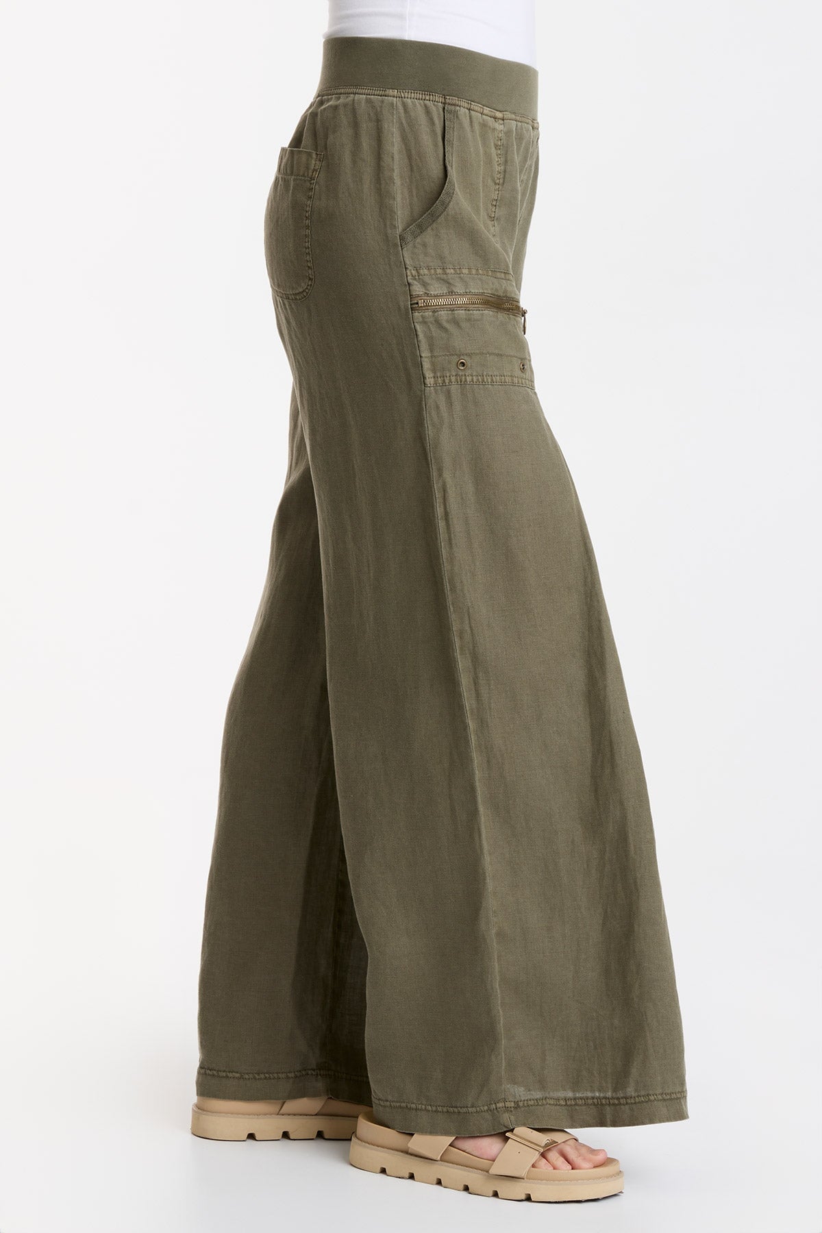 Darja Wide Leg Kombu Pigment Pants - Trendy High Waist Loose Fit Trousers for Women | Perfect for Casual Wear, Office & Travel