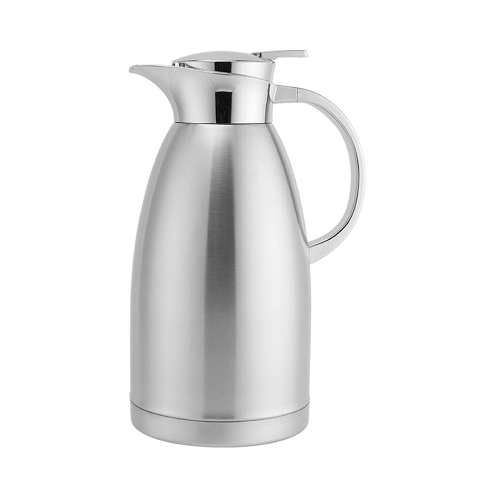 Premium 2.3L Vacuum Insulated Stainless Steel Thermos Bottle - 304 Double Wall Coffee Tea Water Jug for Home, Office & Travel - Keeps Hot/Cold 24 Hours - Silver Carafe for Camping, Hiking & Daily Commute
