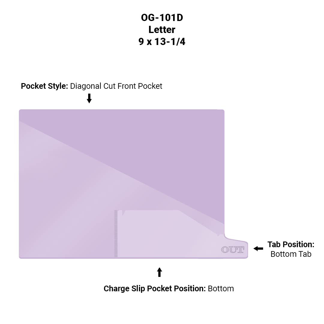 Vinyl File Folders with Diagonal Cut Front Pocket & Bottom Slip Pocket - Letter Size 9