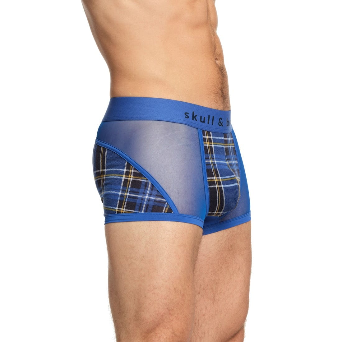 Blue Tartan Sheer Mesh Trunk - Comfortable Men's Underwear for Everyday Wear & Casual Outfits | Breathable & Stylish Boxer Briefs for Work, Travel & Lounge