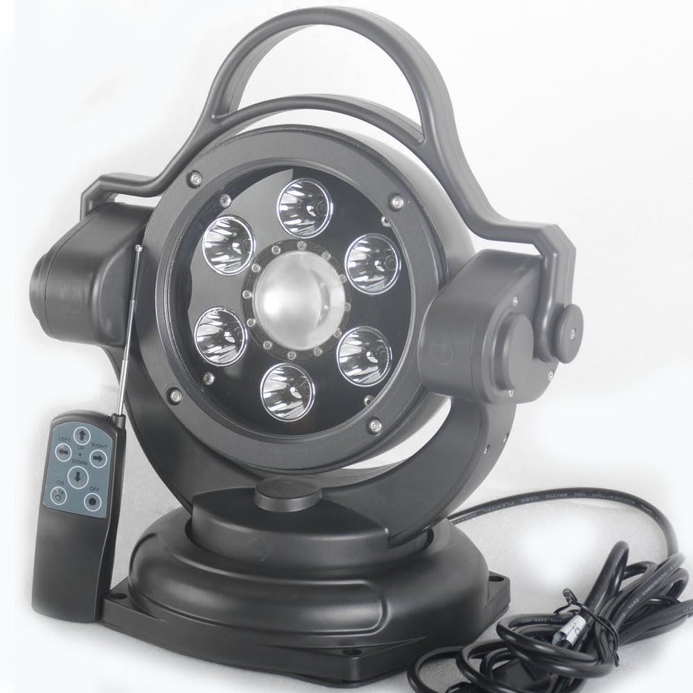 90W 11-Inch LED Search Light with 360° Rotation & Remote Control - 9-32V Waterproof Spot Work Light for Offroad, Hunting, SUV, ATV, 4WD, Truck & Boat Lighting - Perfect for Foggy Conditions & Night Driving