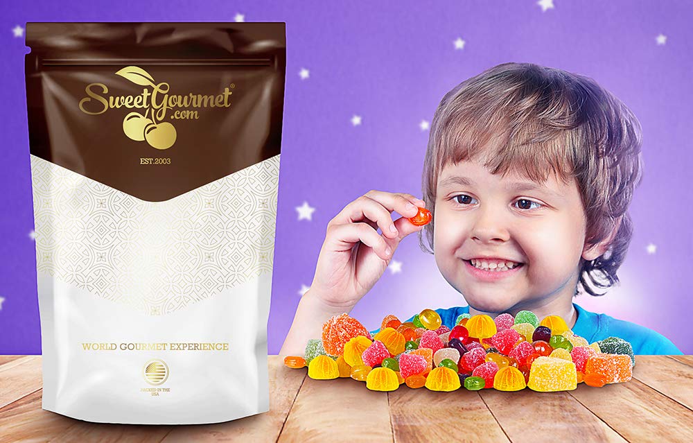SweetGourmet Assorted Fruit Slices - Bulk Jelly Candy 1 Pound | Delicious Soft & Chewy Fruit Flavored Snacks for Parties, Gifts & Everyday Treats
