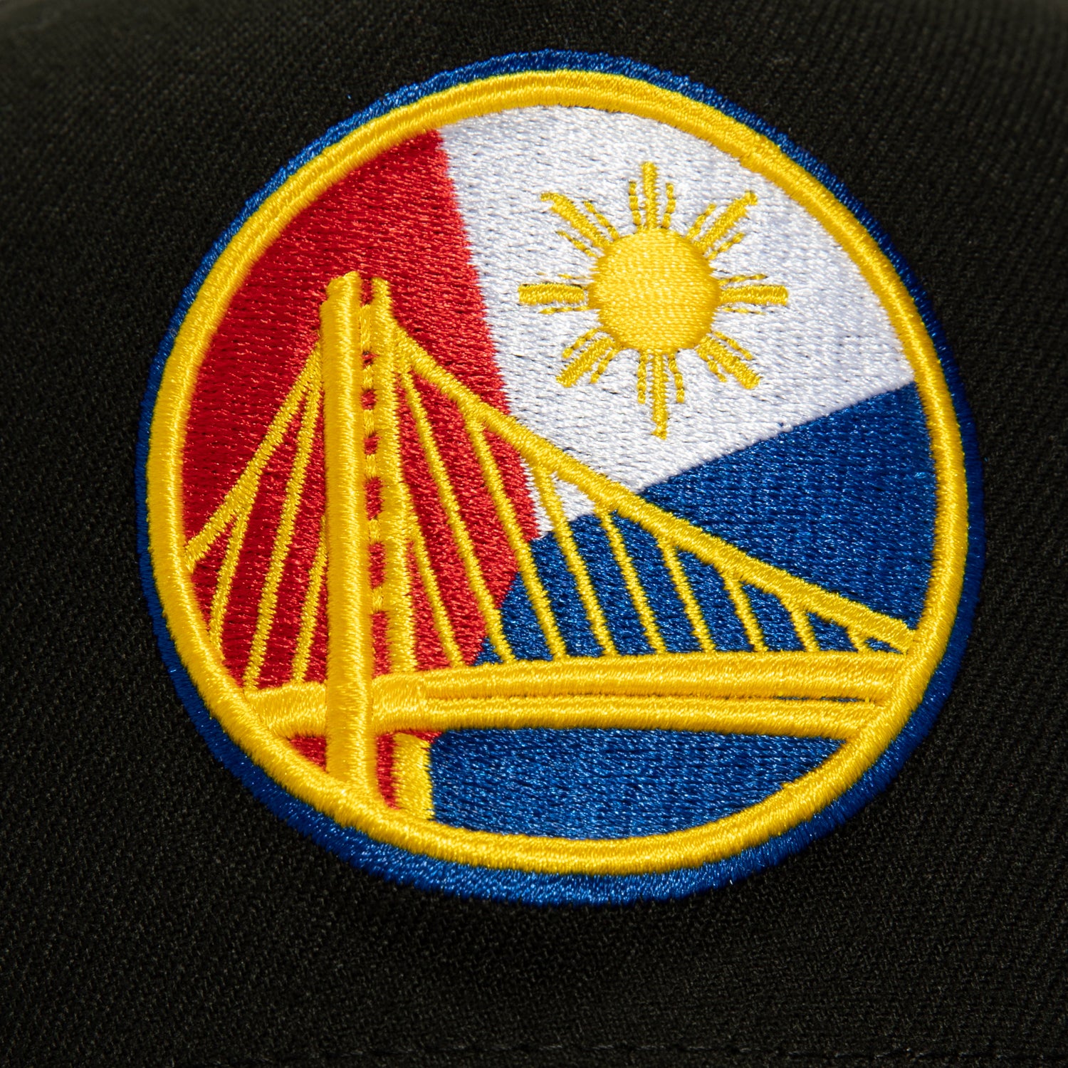 New Era 9Fifty Golden State Warriors Snapback Hat with The Bay Patch & Filipino Flag - Black | Official NBA Merchandise for Basketball Fans & Streetwear Fashion