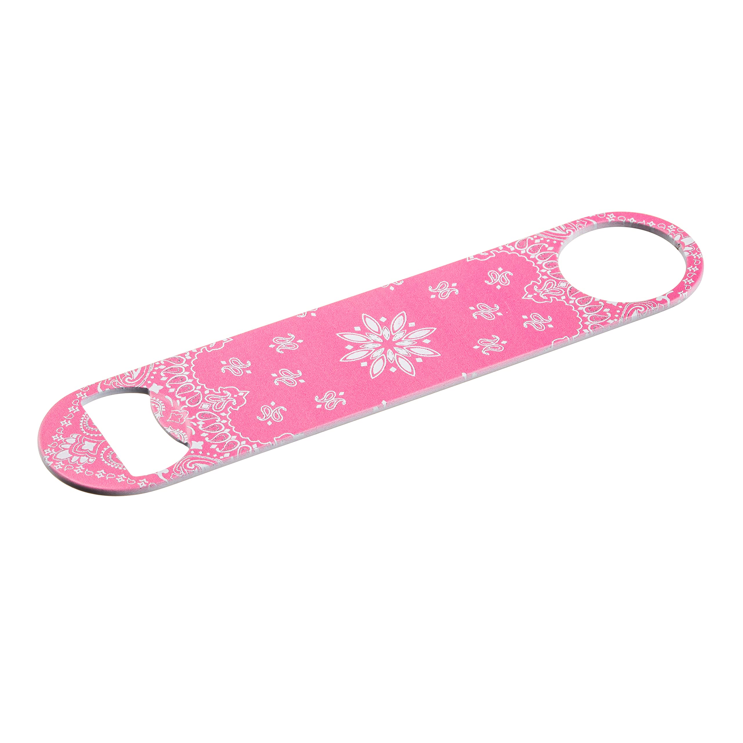 Pink Bandana Powder Coated Steel Bottle Opener - Rustproof & Durable for Beer, Soda, and Home Brewing - Perfect for Parties, BBQs, and Outdoor Adventures