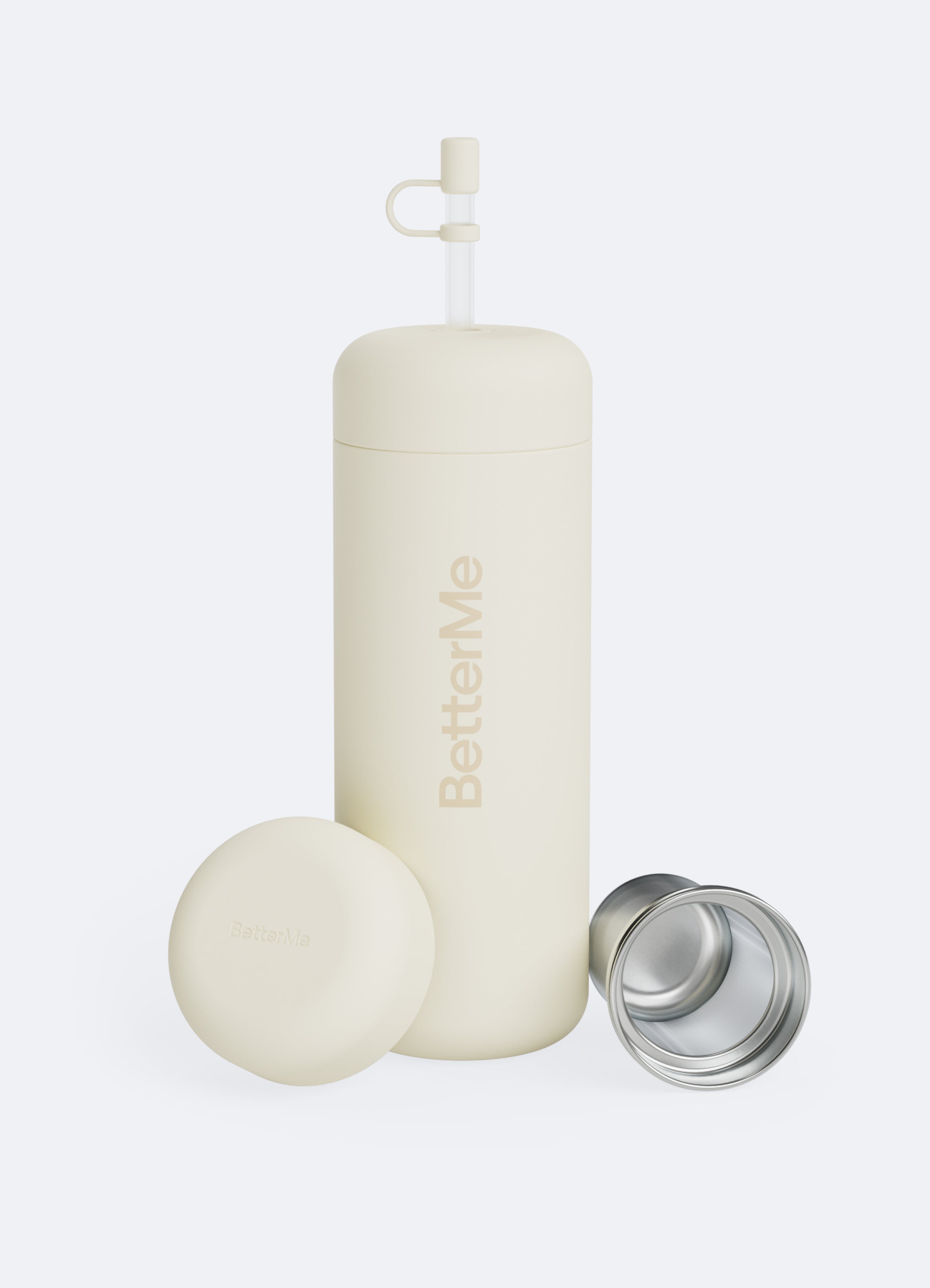 BetterMe Glass Water Bottle with Straw - 32oz Leakproof BPA-Free Reusable Bottle for Gym, Yoga, Hiking & Everyday Hydration