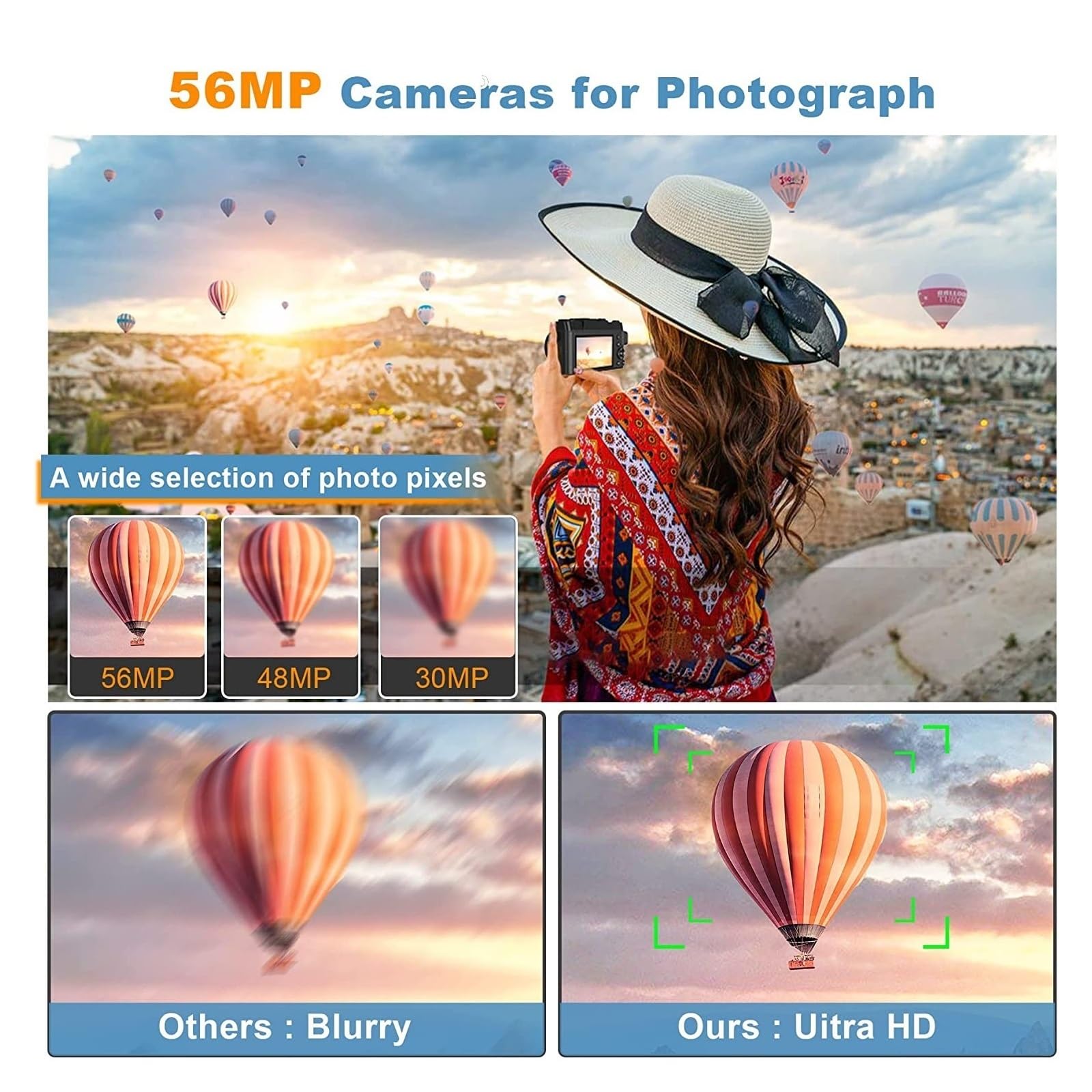 56MP 4K Digital Camera with Auto Focus - 3