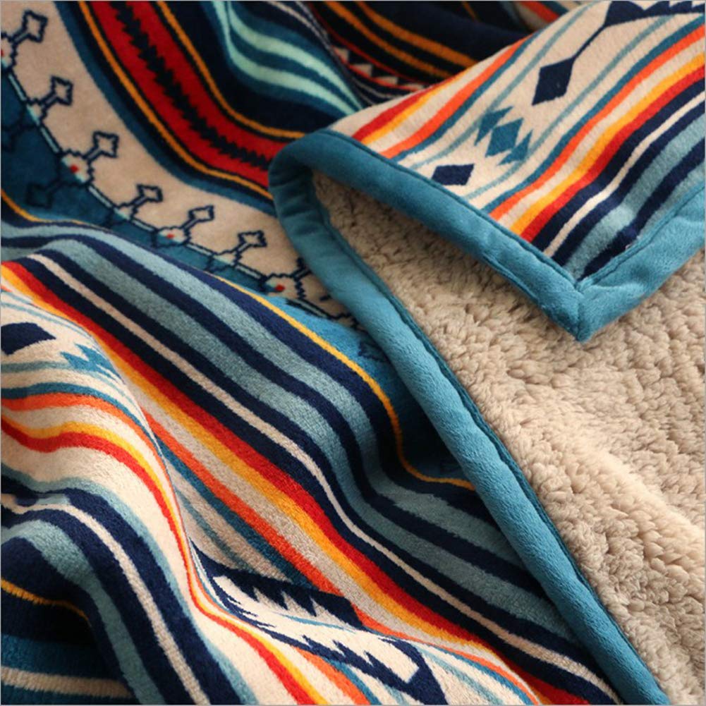 UKELER Boho Sherpa Throw Blanket 60