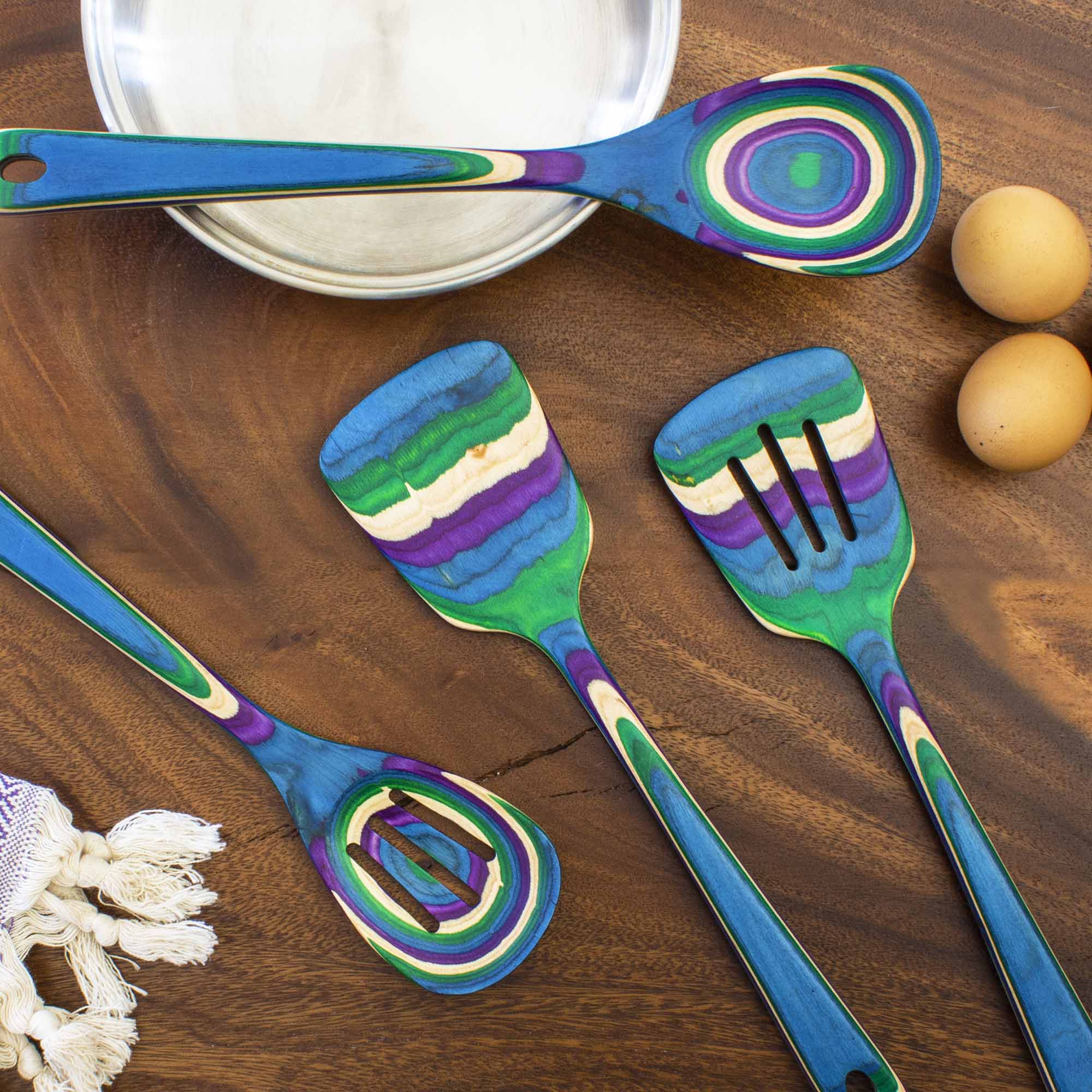 Baltique® Mumbai Collection 4-Piece Stainless Steel Cooking Utensil Set - Spatula, Spoon, Slotted Spoon & Ladle - Perfect for Non-Stick Cookware, Frying, Stirring & Serving - Dishwasher Safe Kitchen Tools