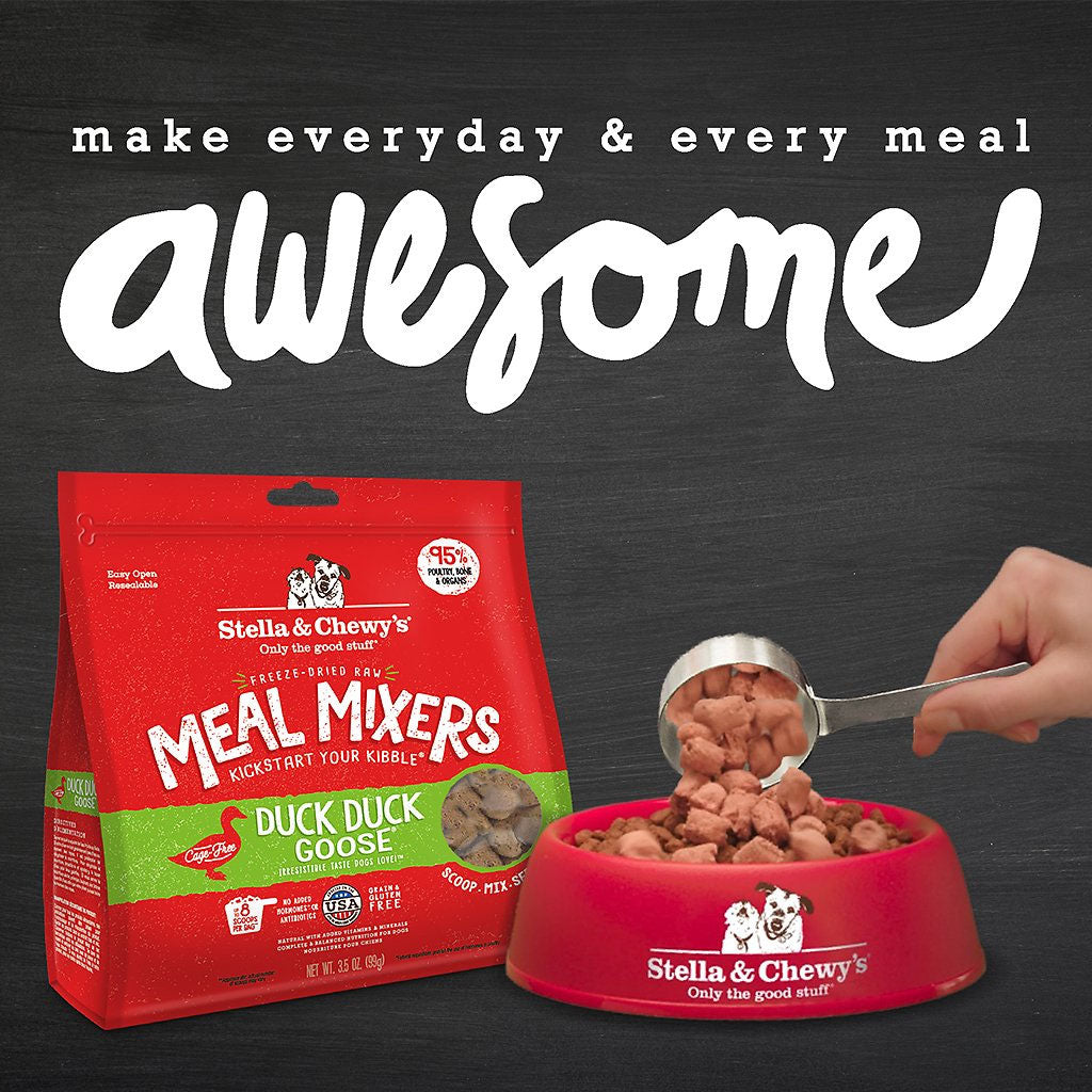 Stella & Chewy's Freeze-Dried Raw Dog Food Topper - Duck, Duck & Goose Recipe | Grain-Free Protein Boost for Dogs | Perfect for Kibble Mixing or Training Treats
