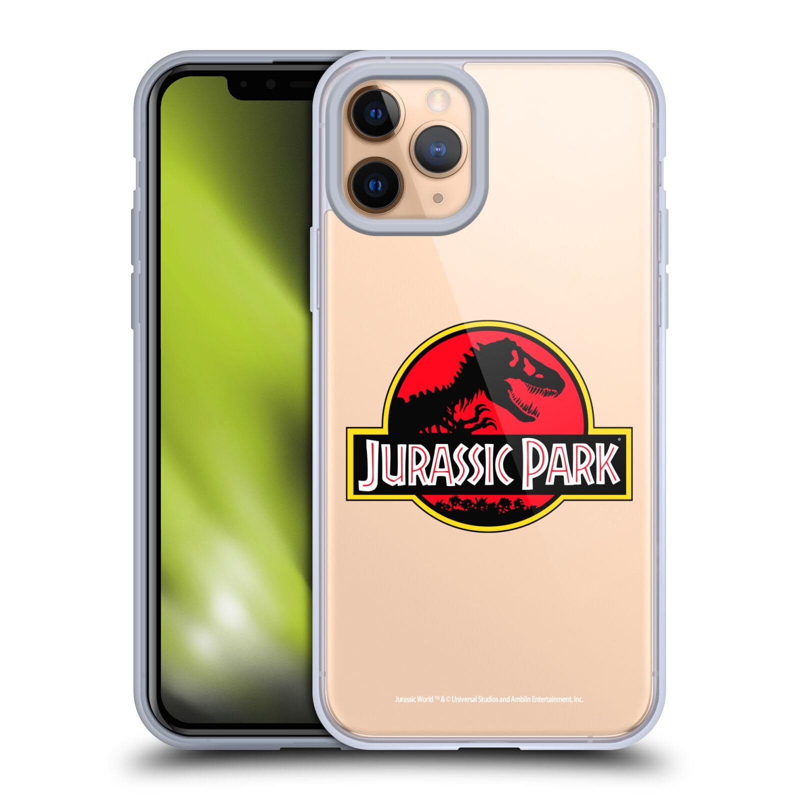 Officially Licensed Jurassic Park Logo Soft Gel Case for Apple iPhone 11 Pro - Durable Protective Phone Cover with Premium Grip, Perfect for Movie Fans, Collectors and Everyday Use