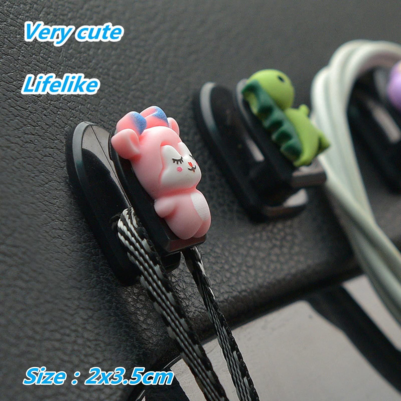 Adorable Cartoon Mini Car Hooks - Creative Sticky Dashboard Hooks for Car Seat Back Organizer - Perfect for USB Cables, Car Keys & Earphone Wires - Ideal for Car Interior Organization & Accessories - Great for Road Trips & Daily Commutes
