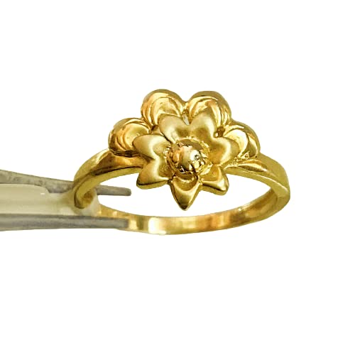 18K Solid Yellow Gold Women's Ring - Hallmark Certified - Sizes 5,6,7,8,9 - Elegant Fine Jewelry for Weddings, Anniversaries & Special Occasions
