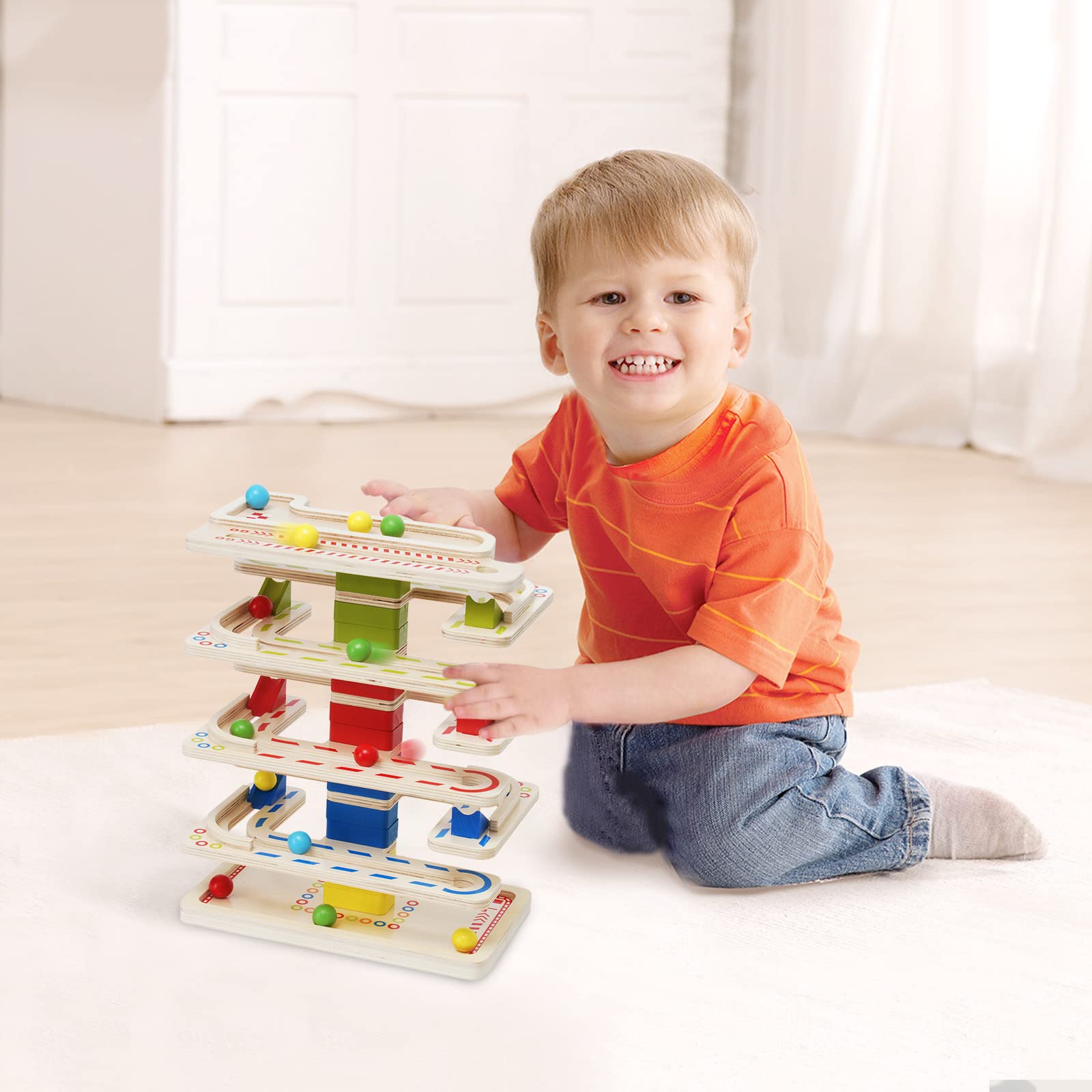 Montessori Wooden Ball Tracker Toy - Educational Ball Drop Race Track Set for Toddlers 3-5 Years Old | Sensory Learning Toy for Boys & Girls | Perfect Gift for Preschool Play & Early Childhood Development
