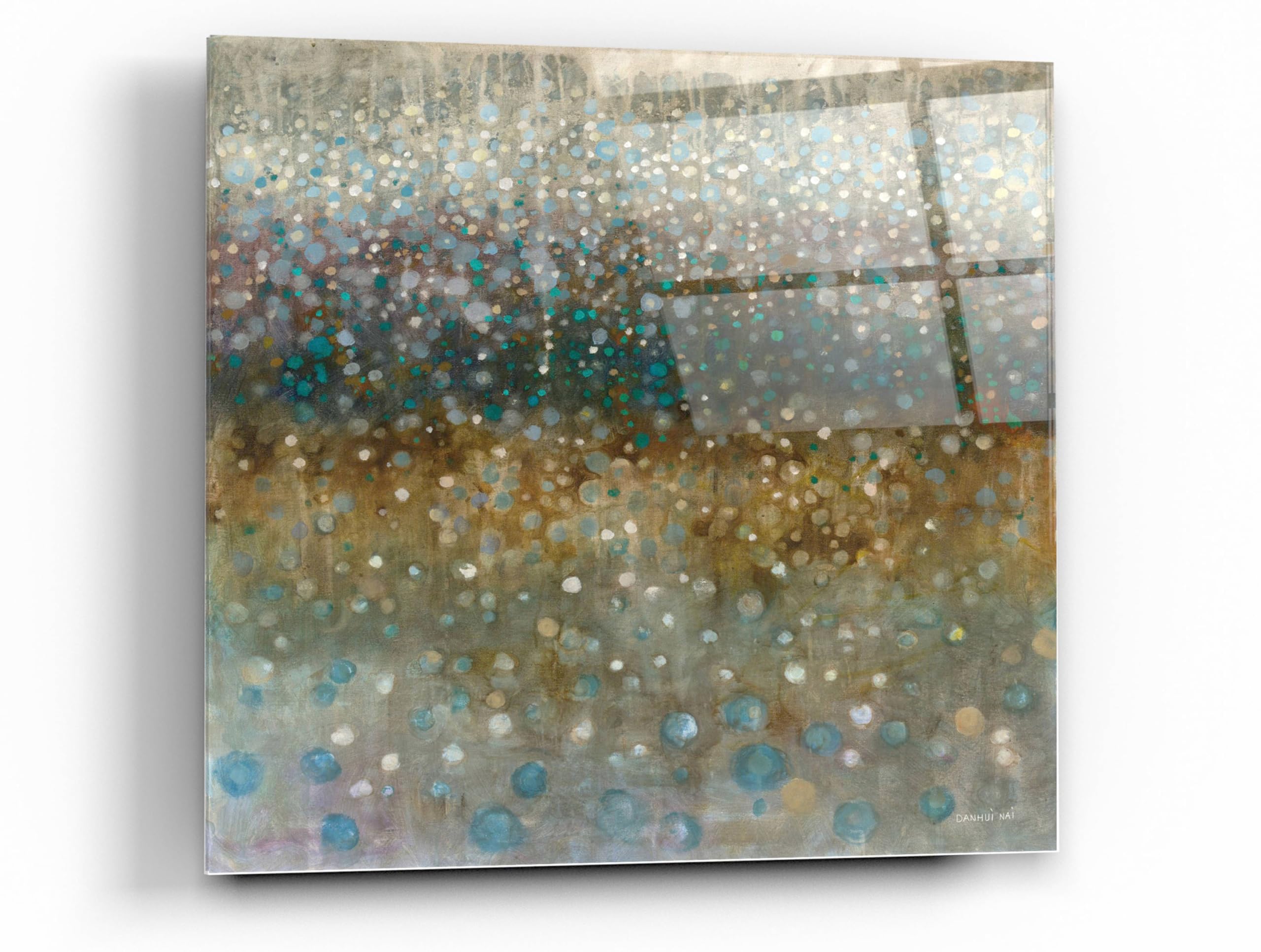 Abstract Rain Acrylic Glass Wall Art by Danhui Nai - 24x24 Inch Modern Home Decor for Living Room, Bedroom & Office