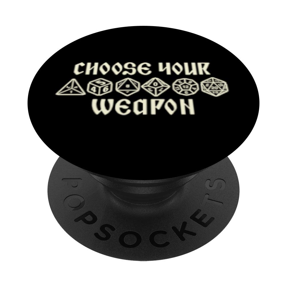 Tabletop RPG Dice Shirt Design PopSockets PopGrip - Swappable Phone & Tablet Grip for Game Nights, D&D Sessions & Geek Culture Fans
