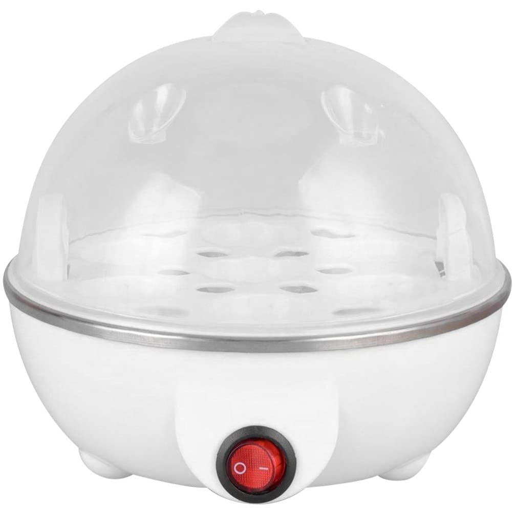 Hemoton 7-Egg Electric Egg Cooker - Rapid Boiling, Auto Shut Off, Easy-to-Use Egg Steamer for Perfect Soft/Medium/Hard Boiled Eggs - Ideal for Home Kitchen, Breakfast Meal Prep & Healthy Cooking (US Plug)