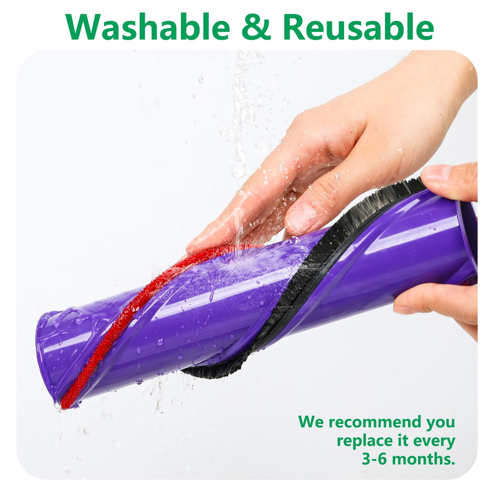 Dyson V8 V10 V11 V15 SV10 SV12 SV14 Vacuum Cleaner Replacement Parts - Quick Release Motorhead Cleaner & Roller Brush Kit | Compatible Accessories for Pet Hair, Hard Floors & Carpets