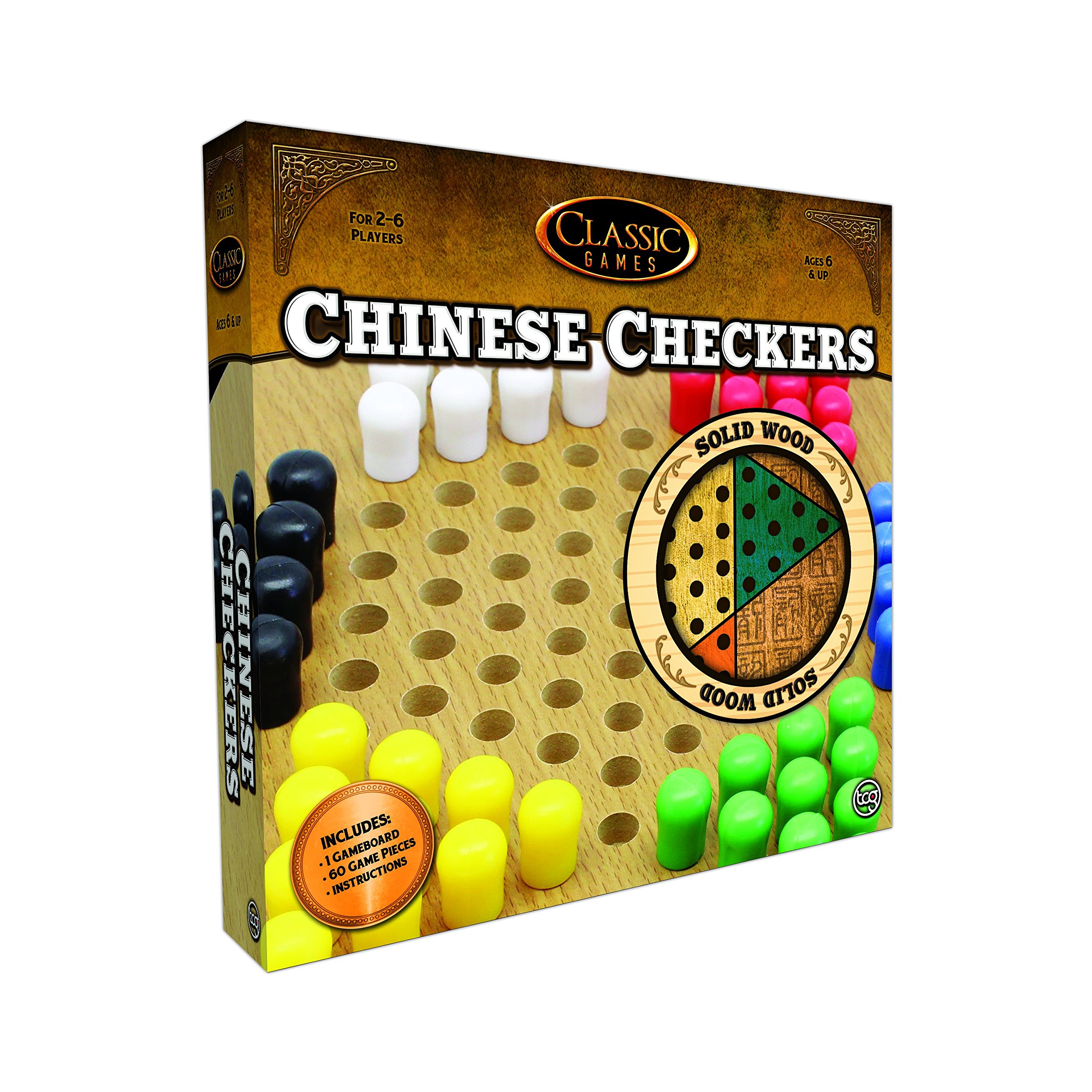Premium Solid Wood Chinese Checkers Board Game - 10 Inch Classic Strategy Game for Kids & Adults - Perfect for Family Game Nights, Parties, and Educational Play
