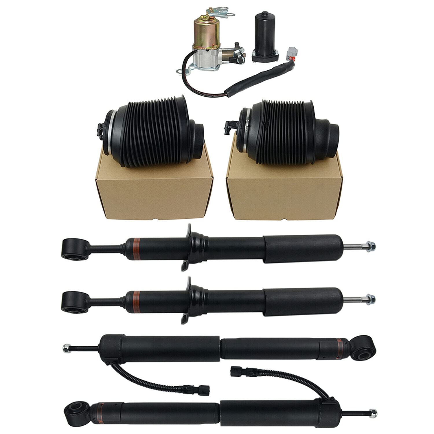 GELUOXI Air Suspension Compressor Kit with Front Shocks Struts & Rear Springs for 2003-2009 Lexus GX470 4.7L - Off-Road & Towing Upgrade Replacement Parts