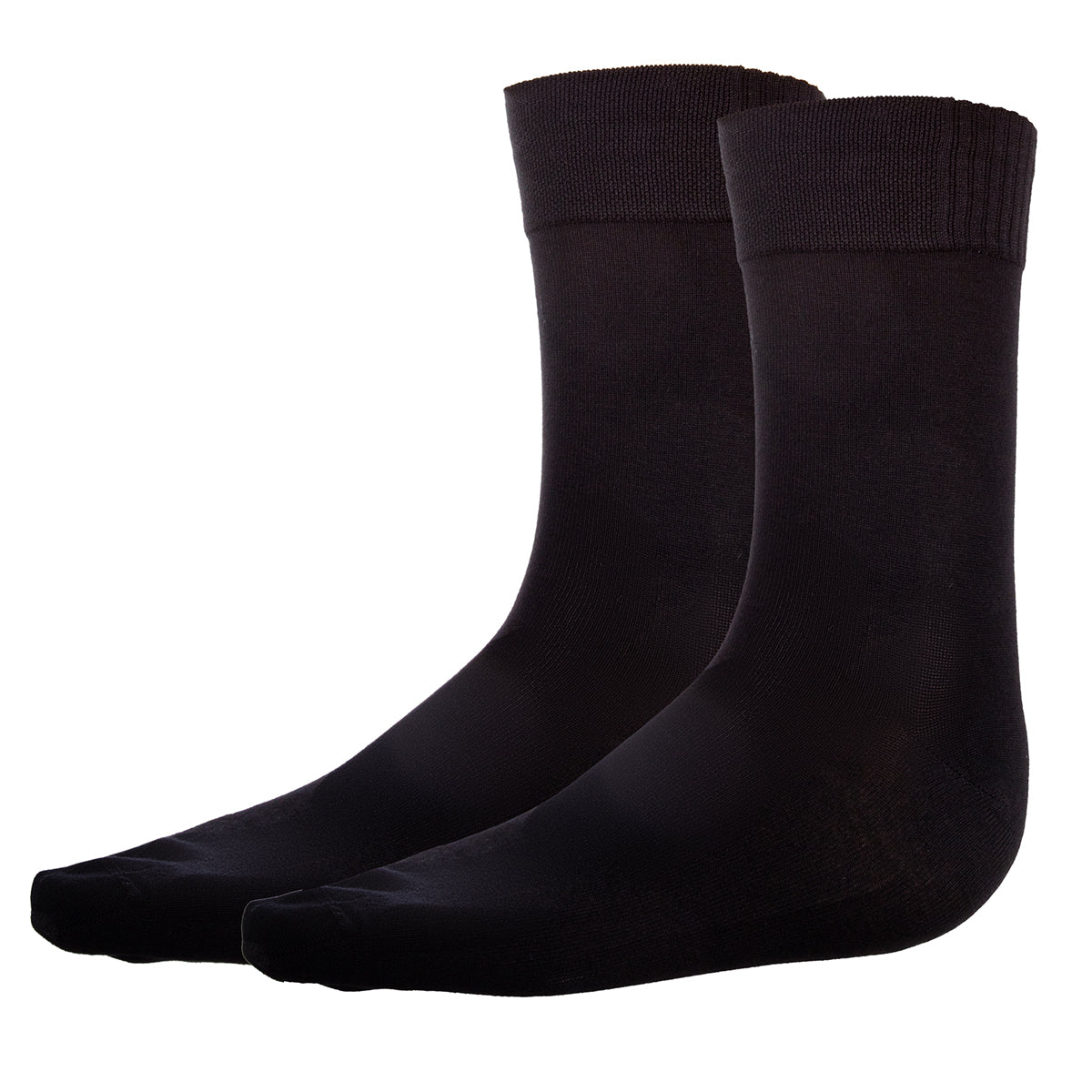2 Pairs Men's Black Bamboo Viscose Socks - Soft & Breathable for Everyday Comfort, Work & Casual Wear