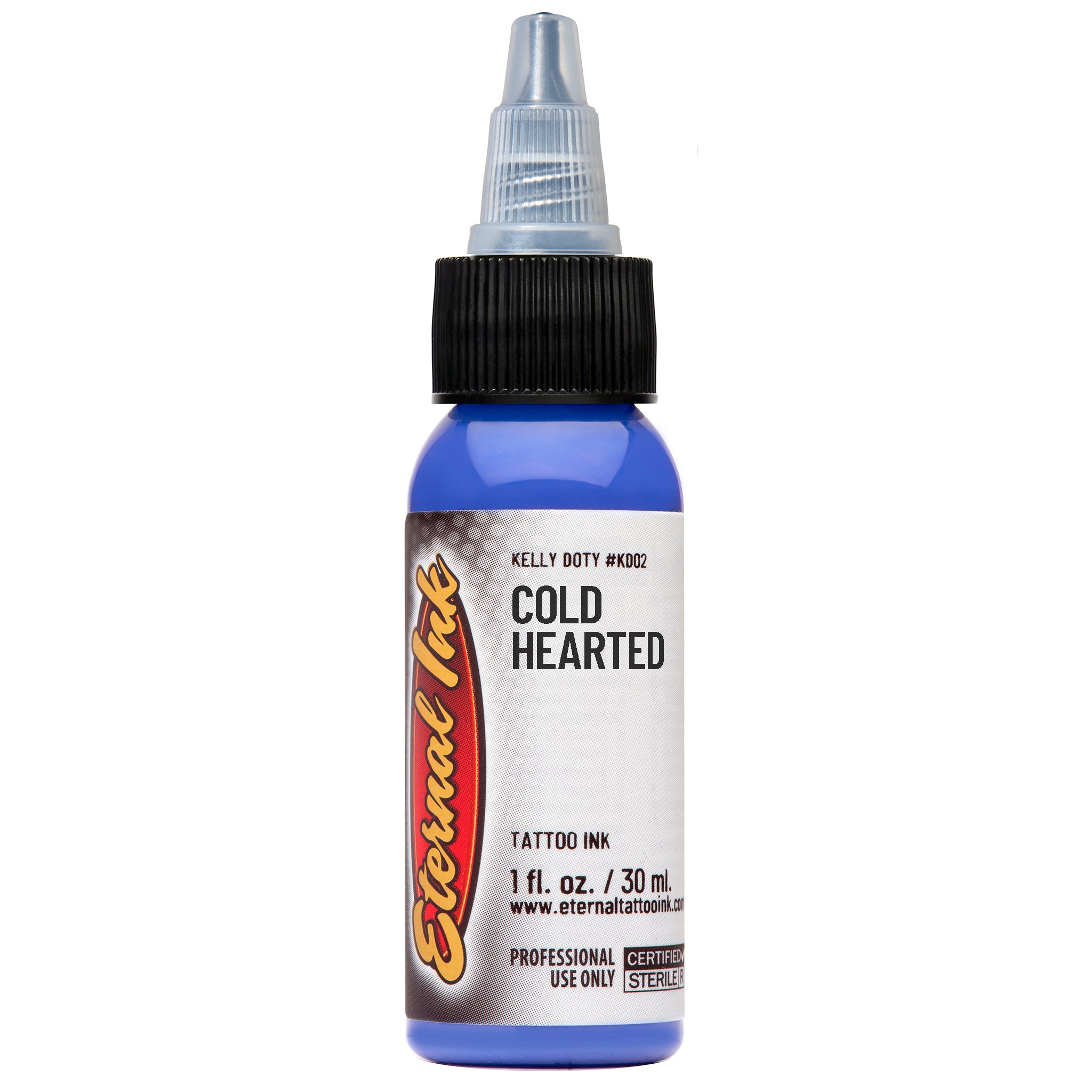 Eternal Kelly Doty Cold Hearted Ink 1oz - Professional Tattoo Ink for Artists - Perfect for Dark Gothic & Realism Tattoos