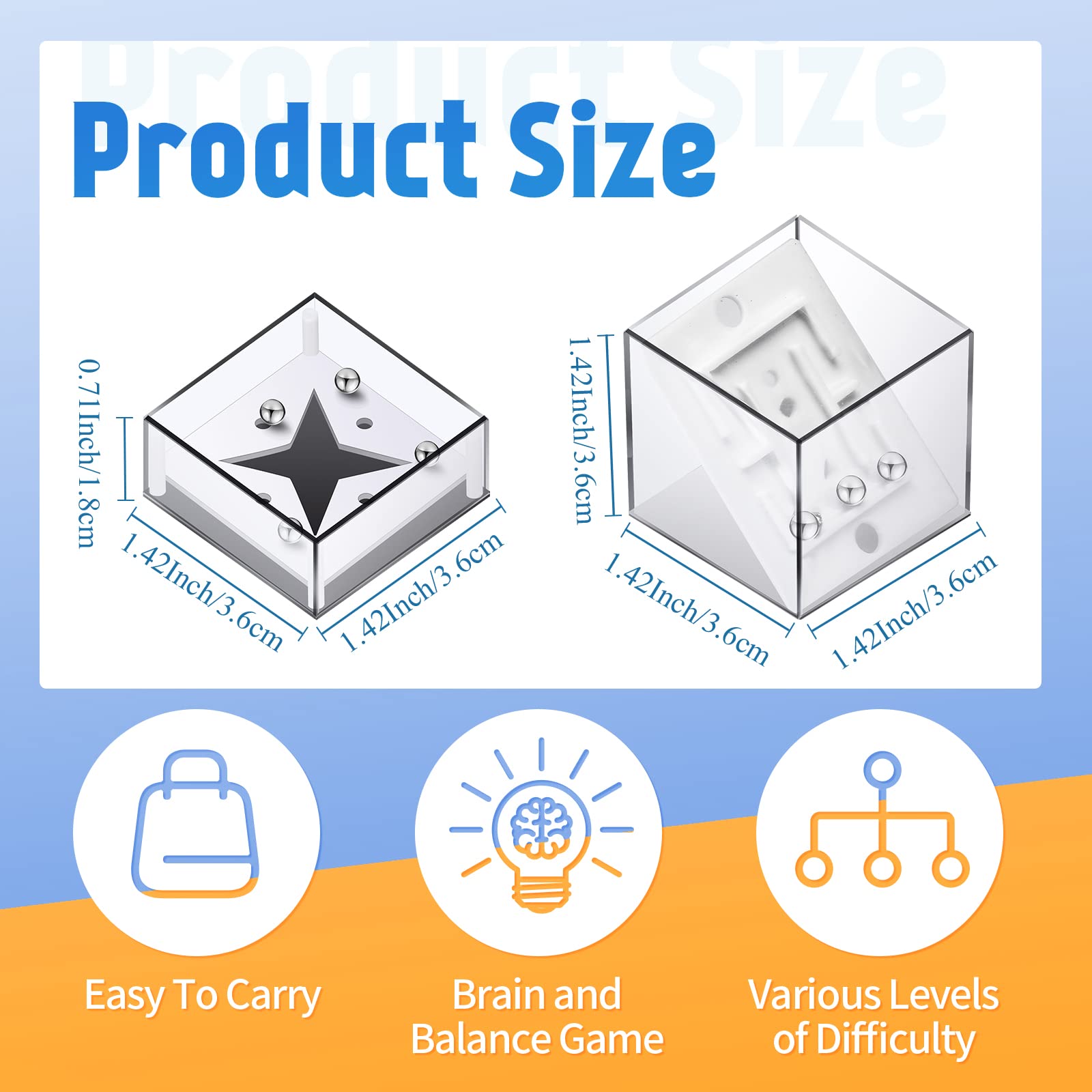 18 Pcs Mini Puzzle Box Balance IQ Maze Game - Brain Teaser Puzzle Cube for Teens & Adults - Fun Intelligence Challenge for Family Game Night & Stocking Stuffers
