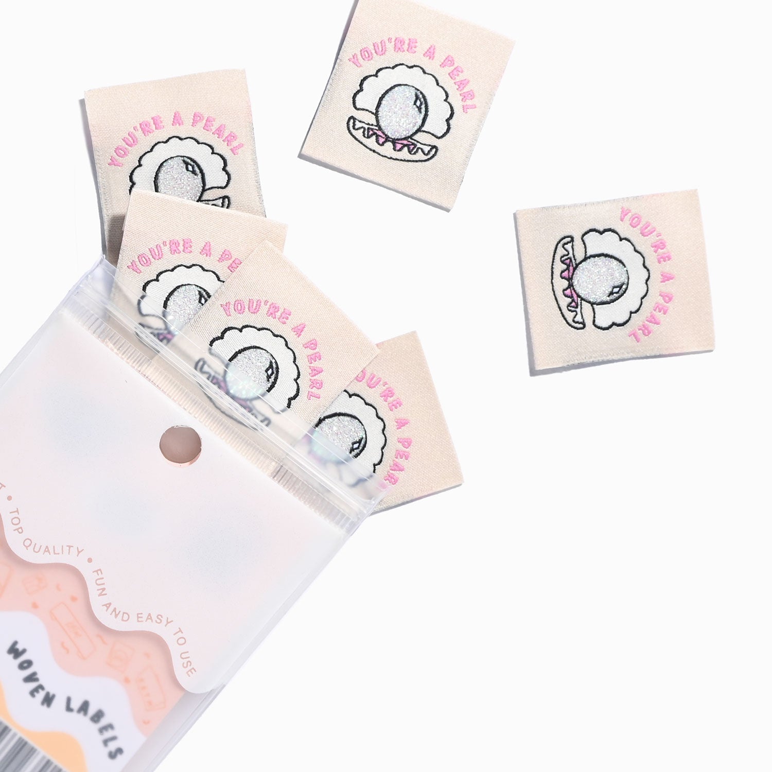 Kylie and the Machine 6 Sew-In Clothing Labels - You're A Pearl - Perfect for DIY Garments, Handmade Crafts & Personalized Gifts