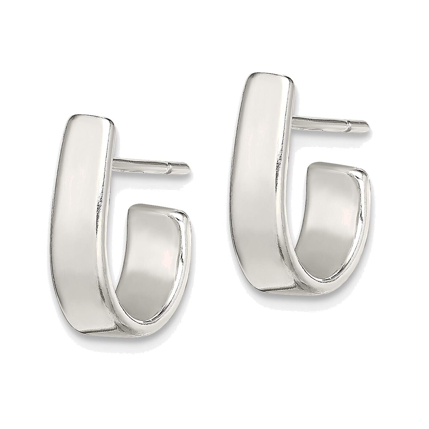 Elegant Solid Sterling Silver J-Hoop Earrings for Women - Perfect for Everyday Wear, Parties & Special Occasions